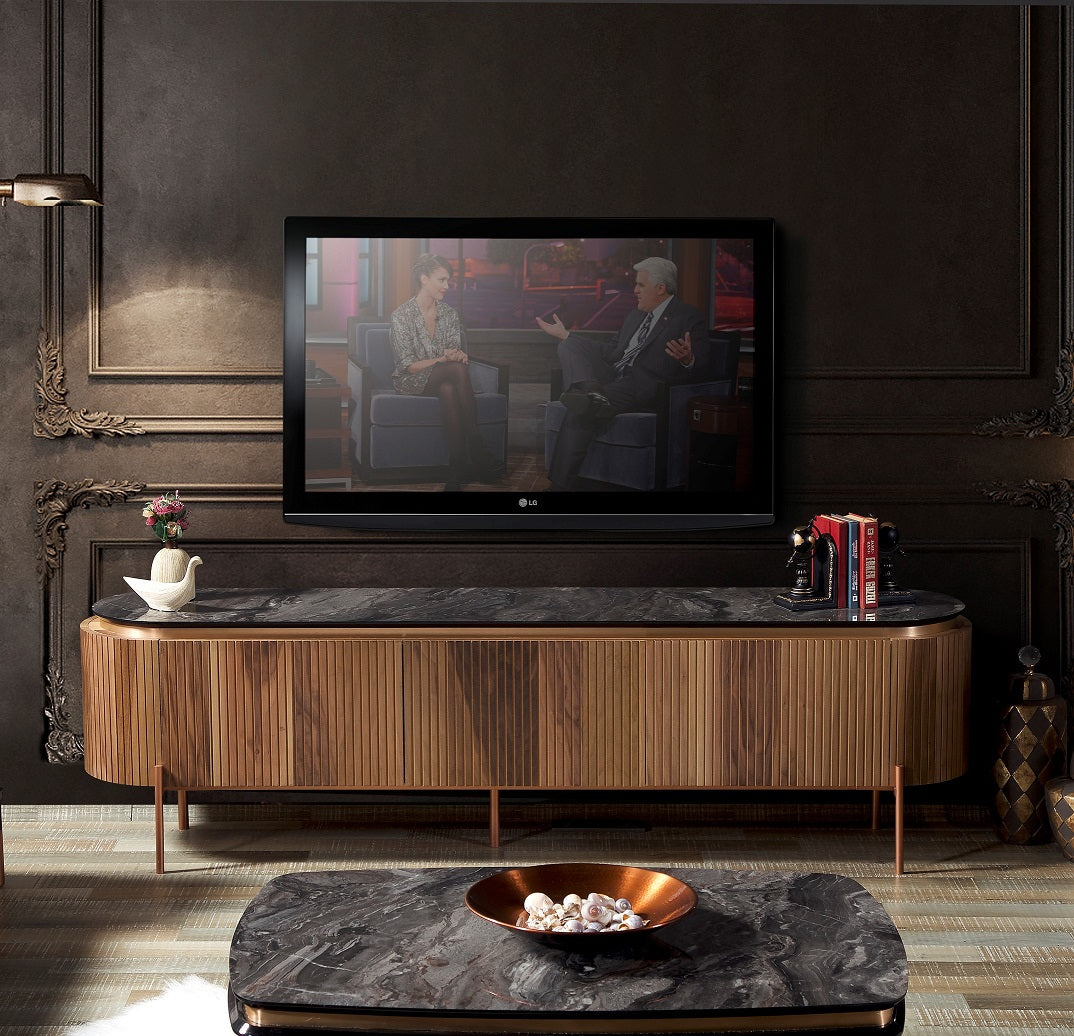 TV Секция Tesla Walnut