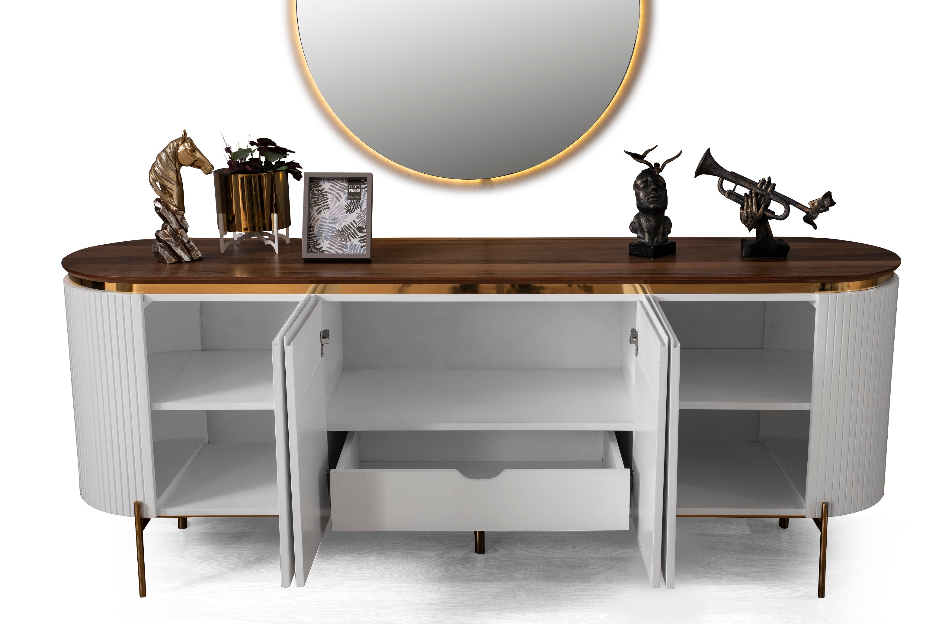 Бюфет «Tesla Ecru & Gold» с размер 208х78х52см