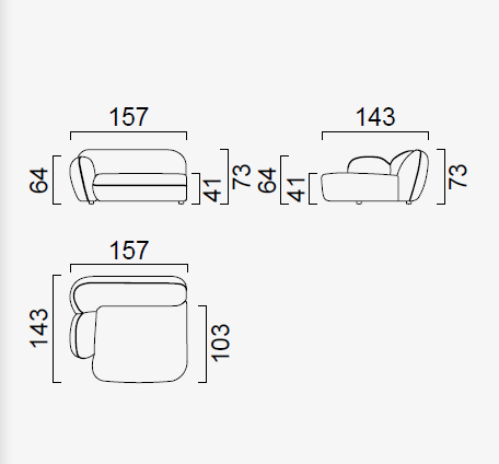 10 модула за модулен диван «Icona» + конзолна масичка, лежанка