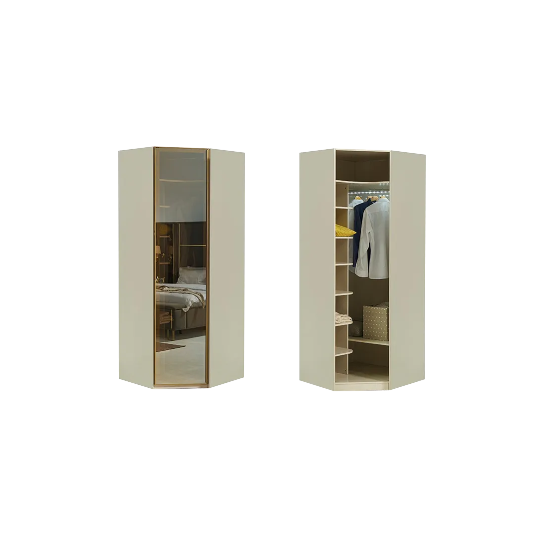 Модулен гардероб «Kapadokya» - 4 модула, с осветление, стъклени врати