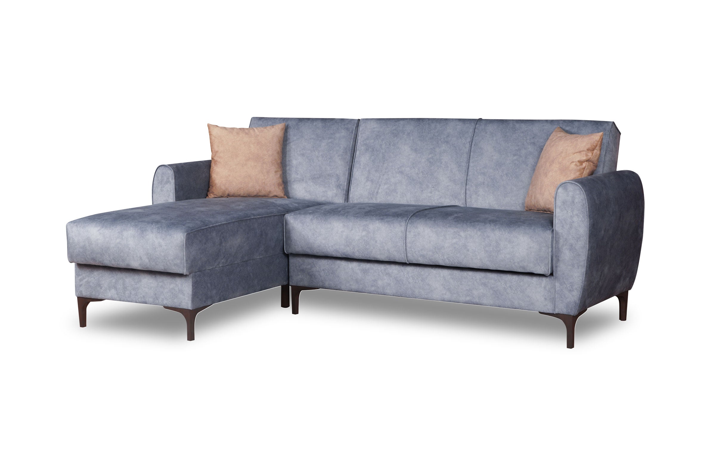 Ъглов разтегателен диван «Leo» + две декоративни възглавници, с място за съхранение, ширина 226см