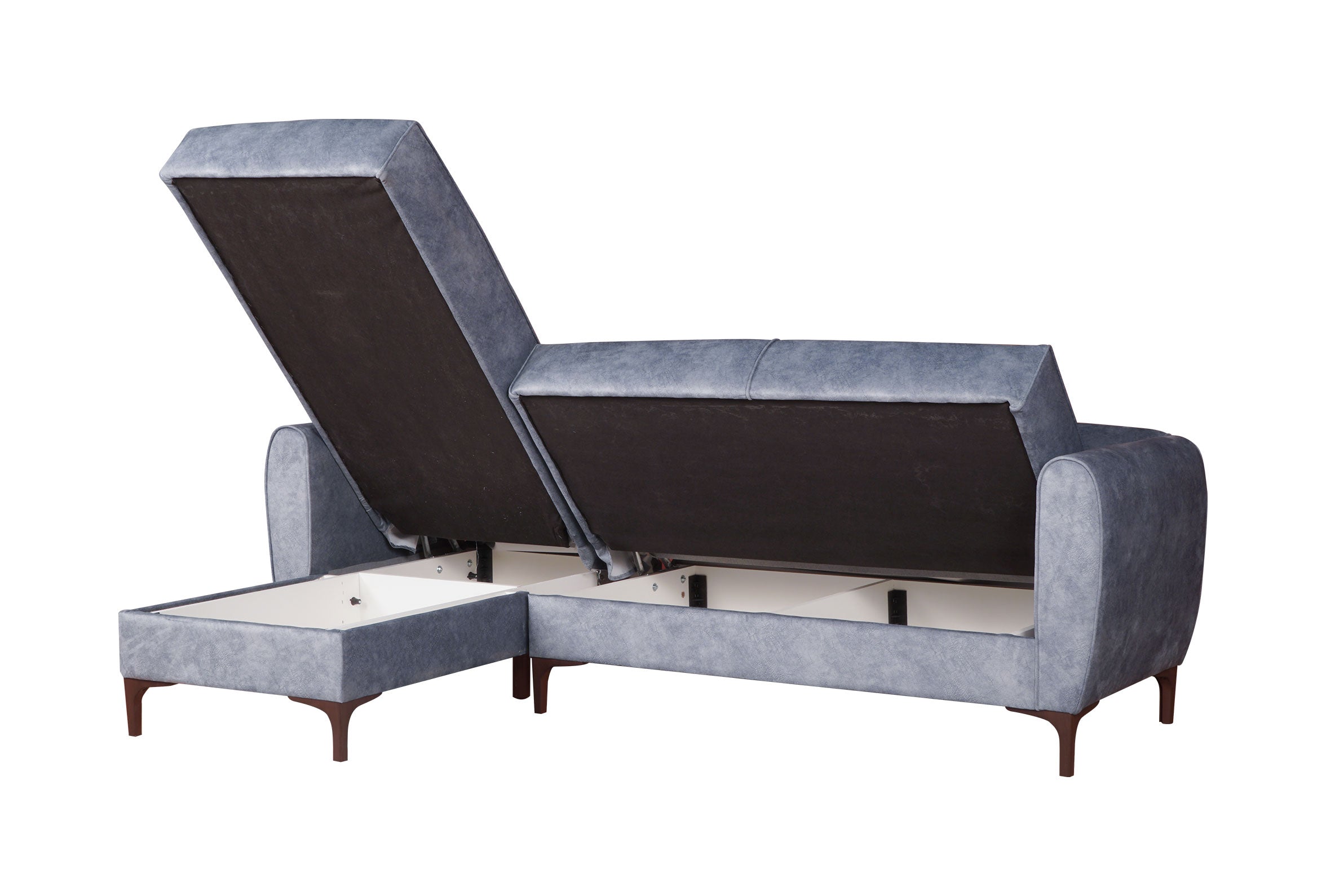 Ъглов разтегателен диван «Leo» + две декоративни възглавници, с място за съхранение, ширина 226см