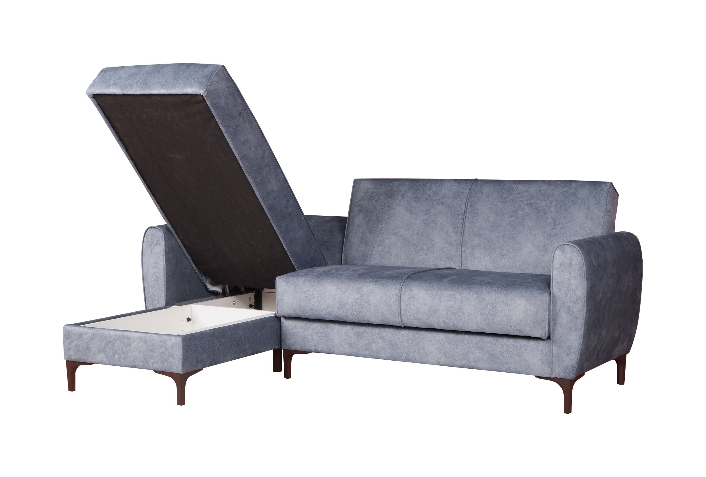 Ъглов разтегателен диван «Leo» + две декоративни възглавници, с място за съхранение, ширина 226см