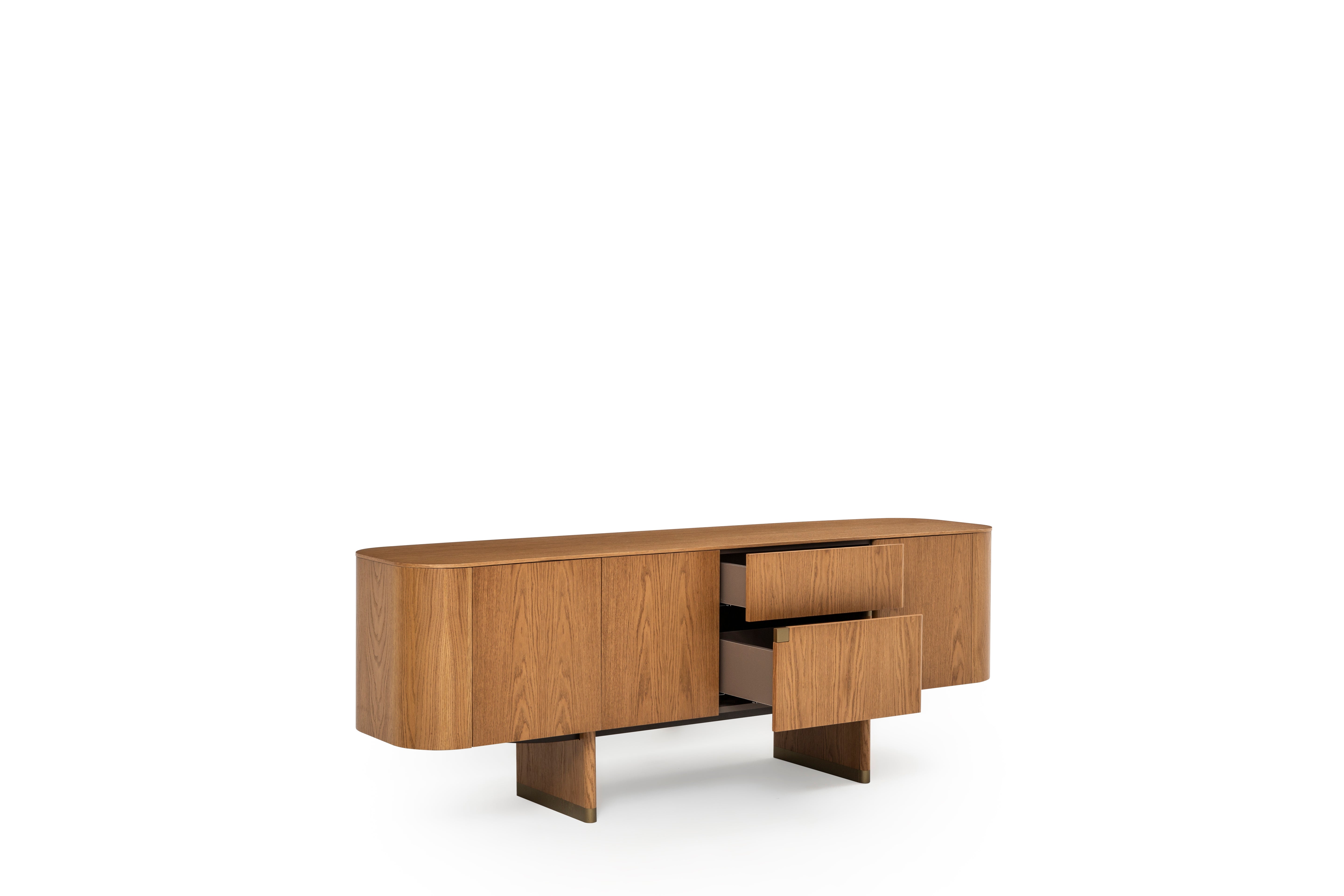 Бюфет «Delta Acik Bej» с естествен фурнир, с две чекмеджета, размер 220х79х51см