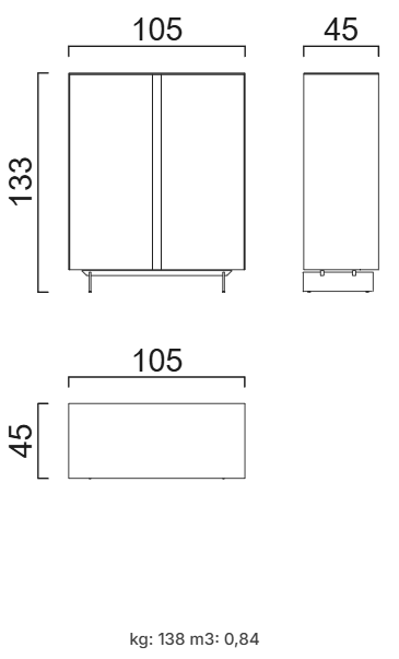 Бюфет «Linus» с керамично покритие, размер 105х133х45см
