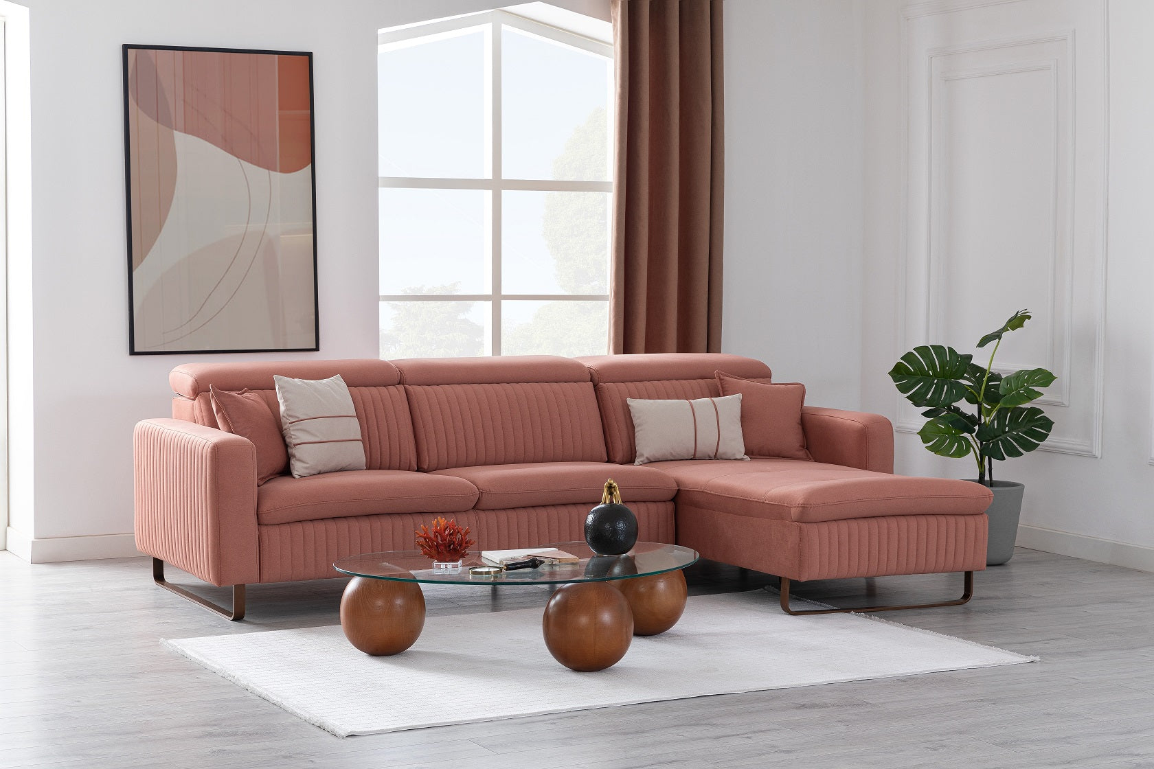 Модулен разтегателен диван «Galaksi» + електрически механизъм, USB зарядна станция