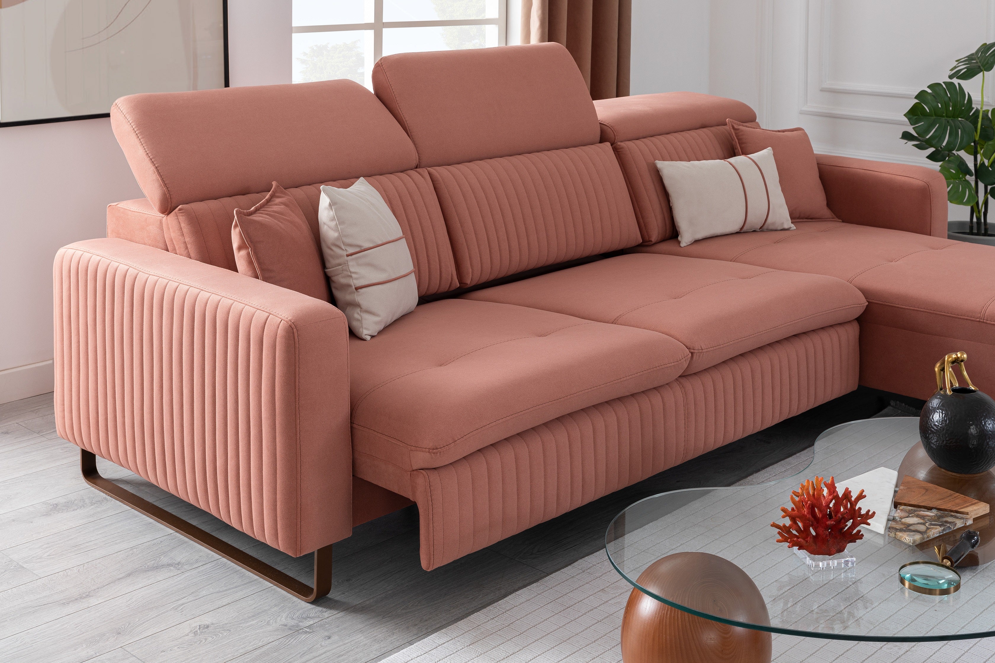 Модулен разтегателен диван «Galaksi» + електрически механизъм, USB зарядна станция