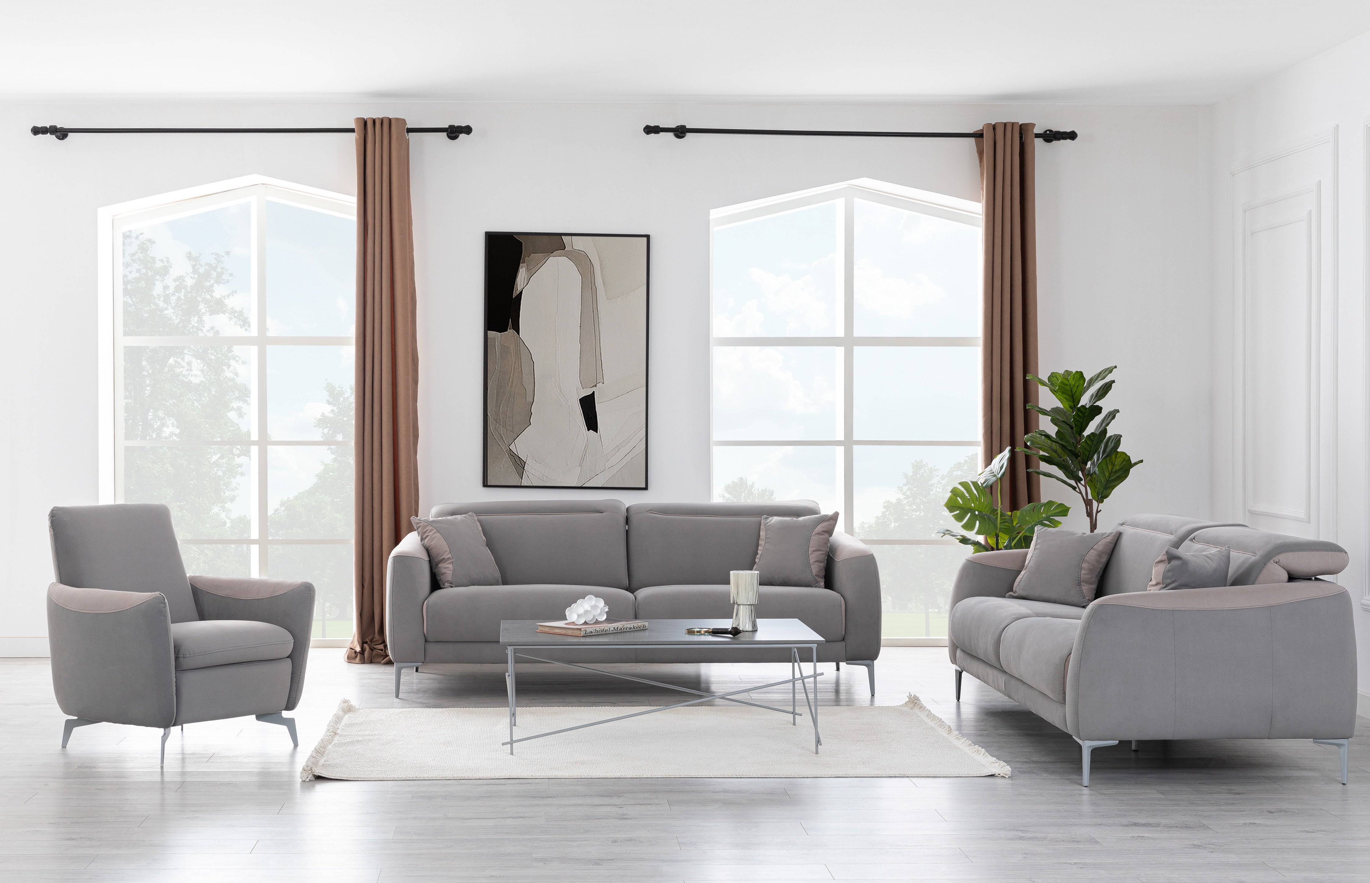 Триместен диван «Liman» + 2 декоративни възглавници, ширина 210см