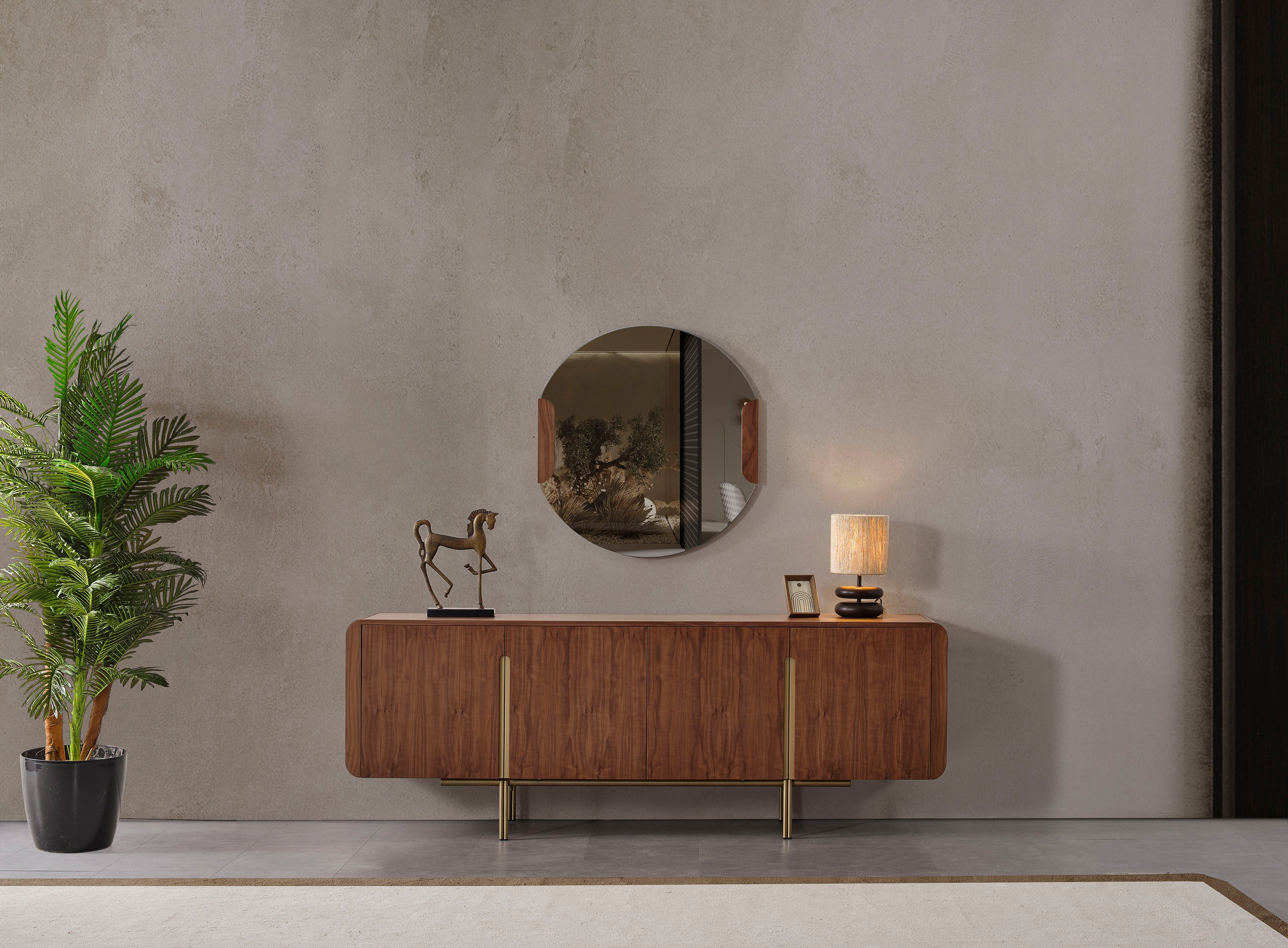 Бюфет «MK 30» + огледало, с естествен фурнир