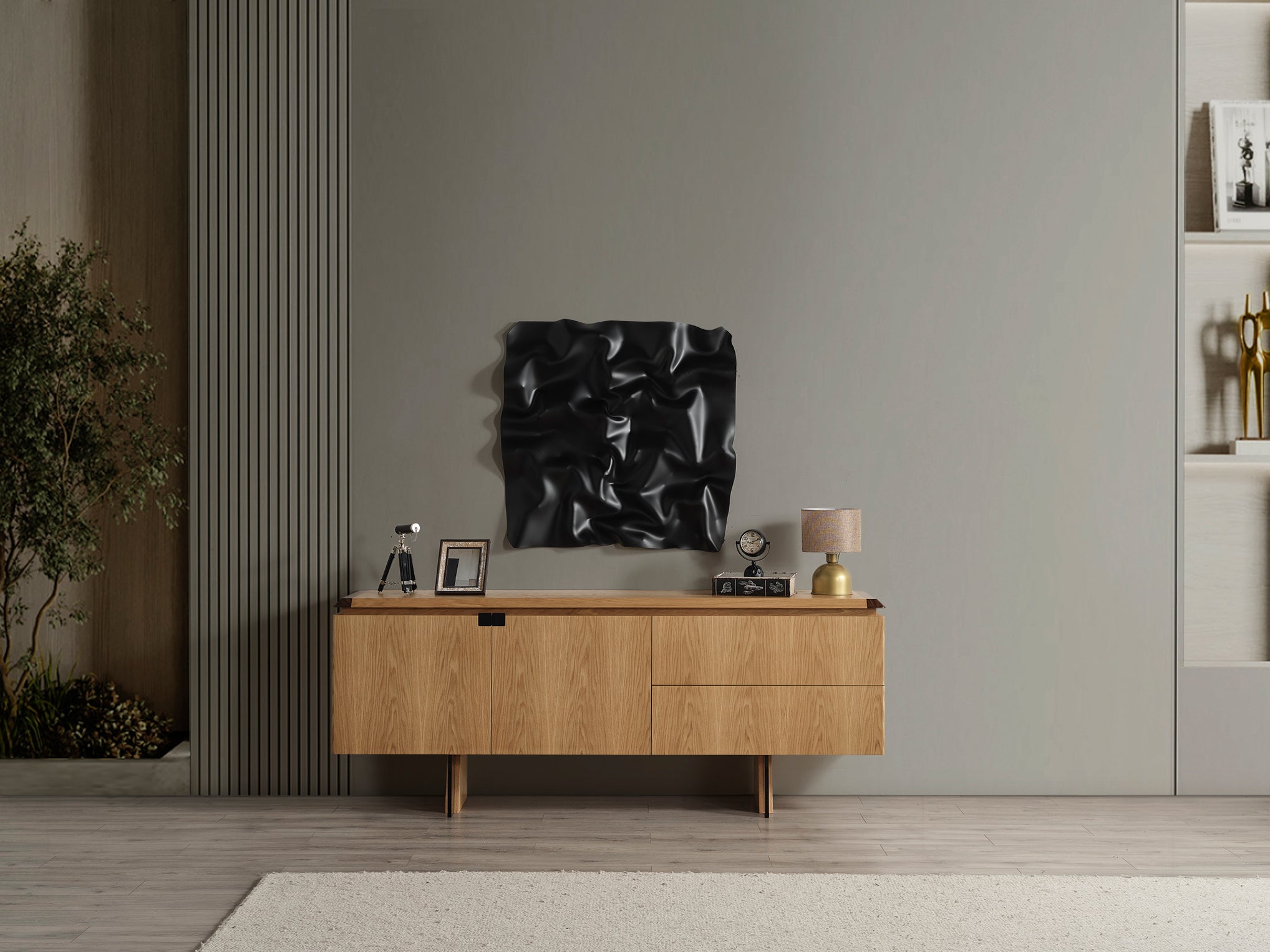 Бюфет «MK 40» с естествен фурнир, размер 208х82х49см