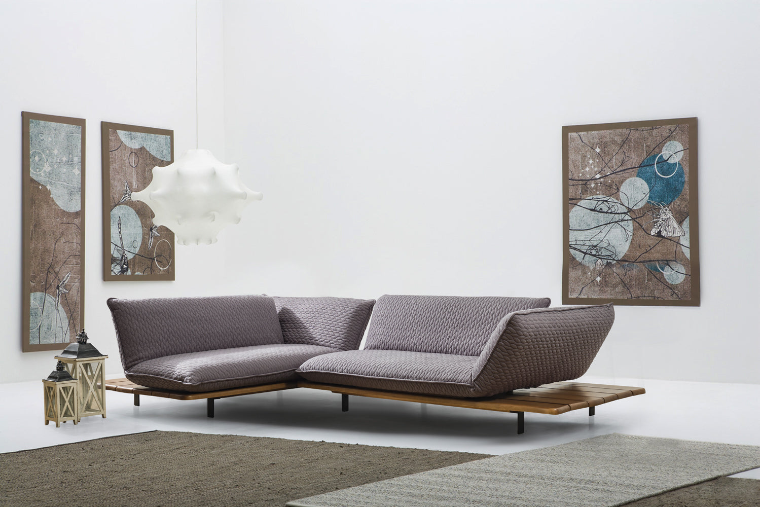 Ъглов диван «5 Mart» + електрически механизъм, ширина 285см