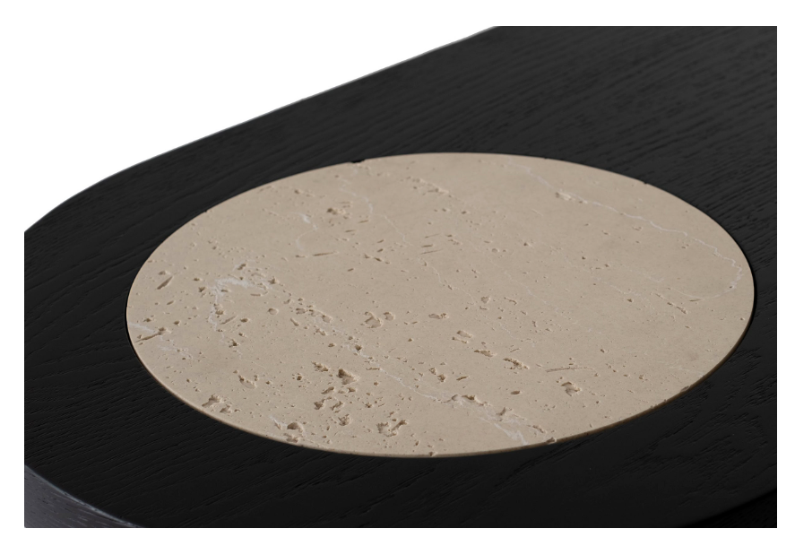 Тоалетка «Max» с естествен фурнир и плот с травертин, размер 150х75х45см