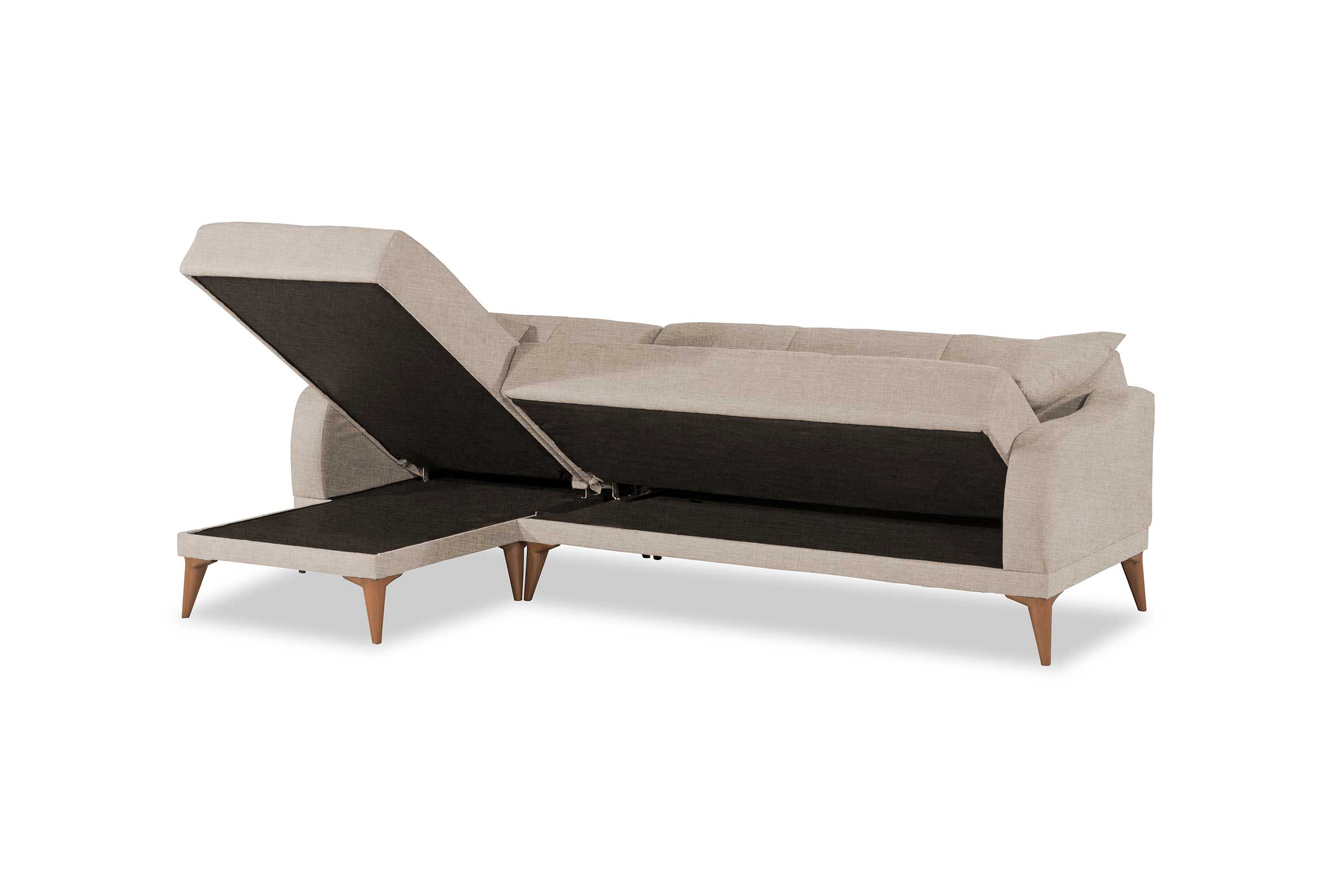 Ъглов разтегателен диван «Minimal» + две декоративни възглавници, ширина 252см