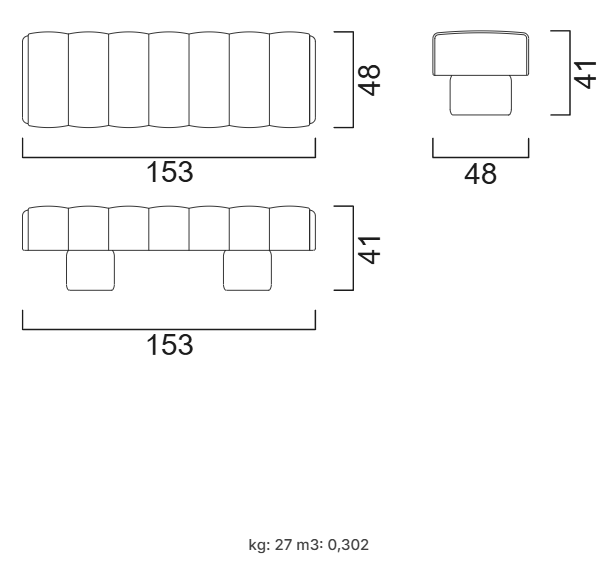 Пейка «Minty» с размер 153х41х48см