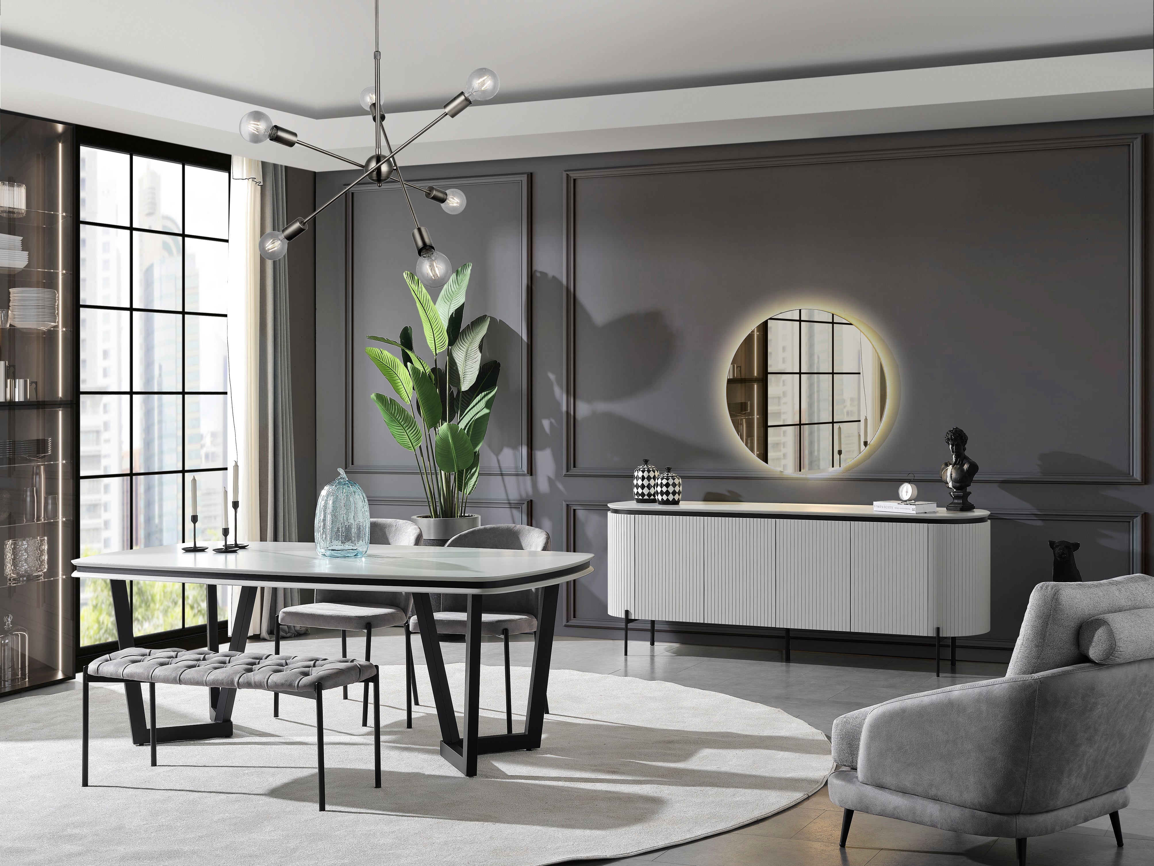 Трапезна разтегателна маса «Tesla» с 20 цветови комбинации, три размера