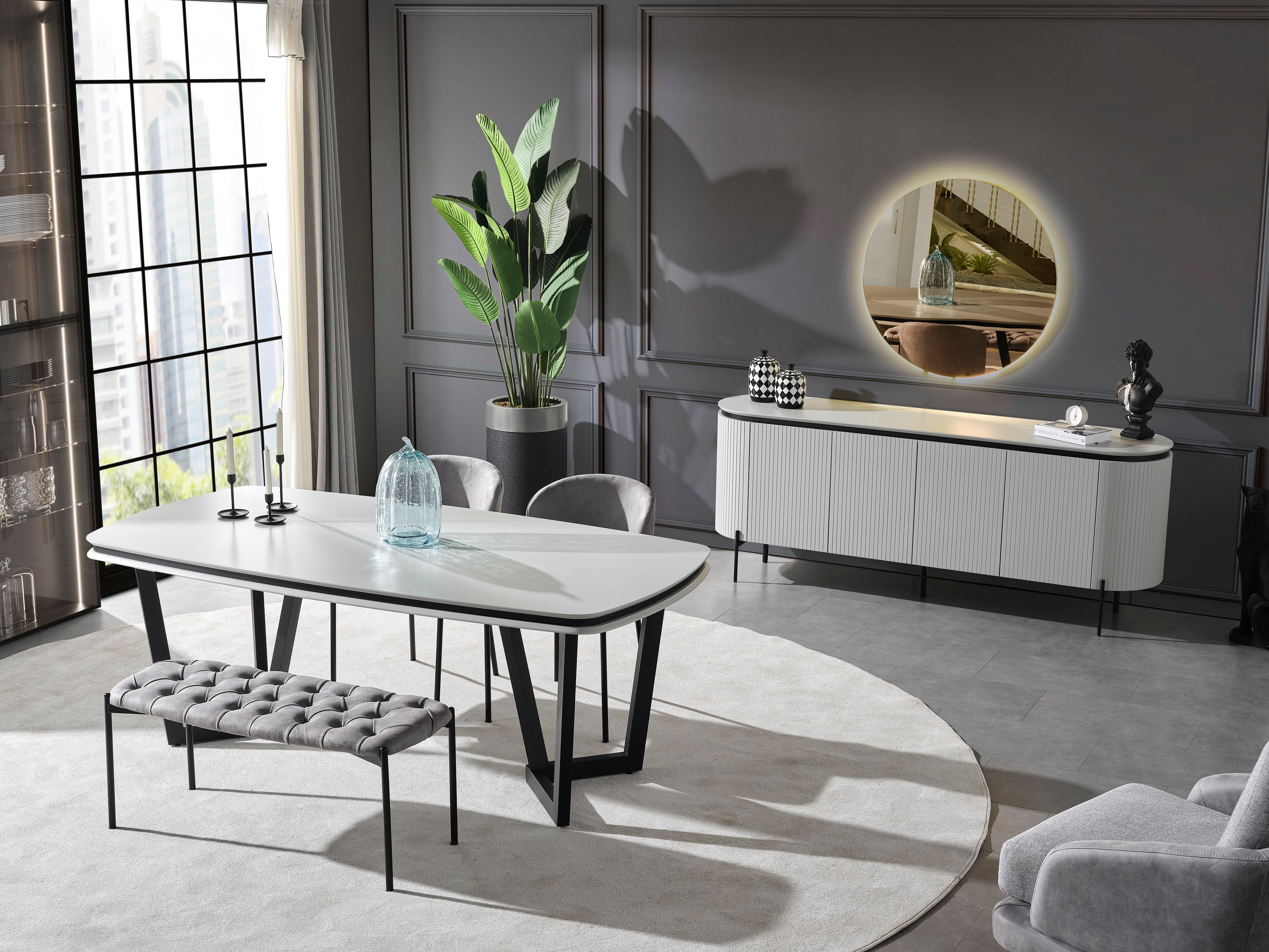 Трапезна разтегателна маса «Tesla Plus» с размер 165х78х104см