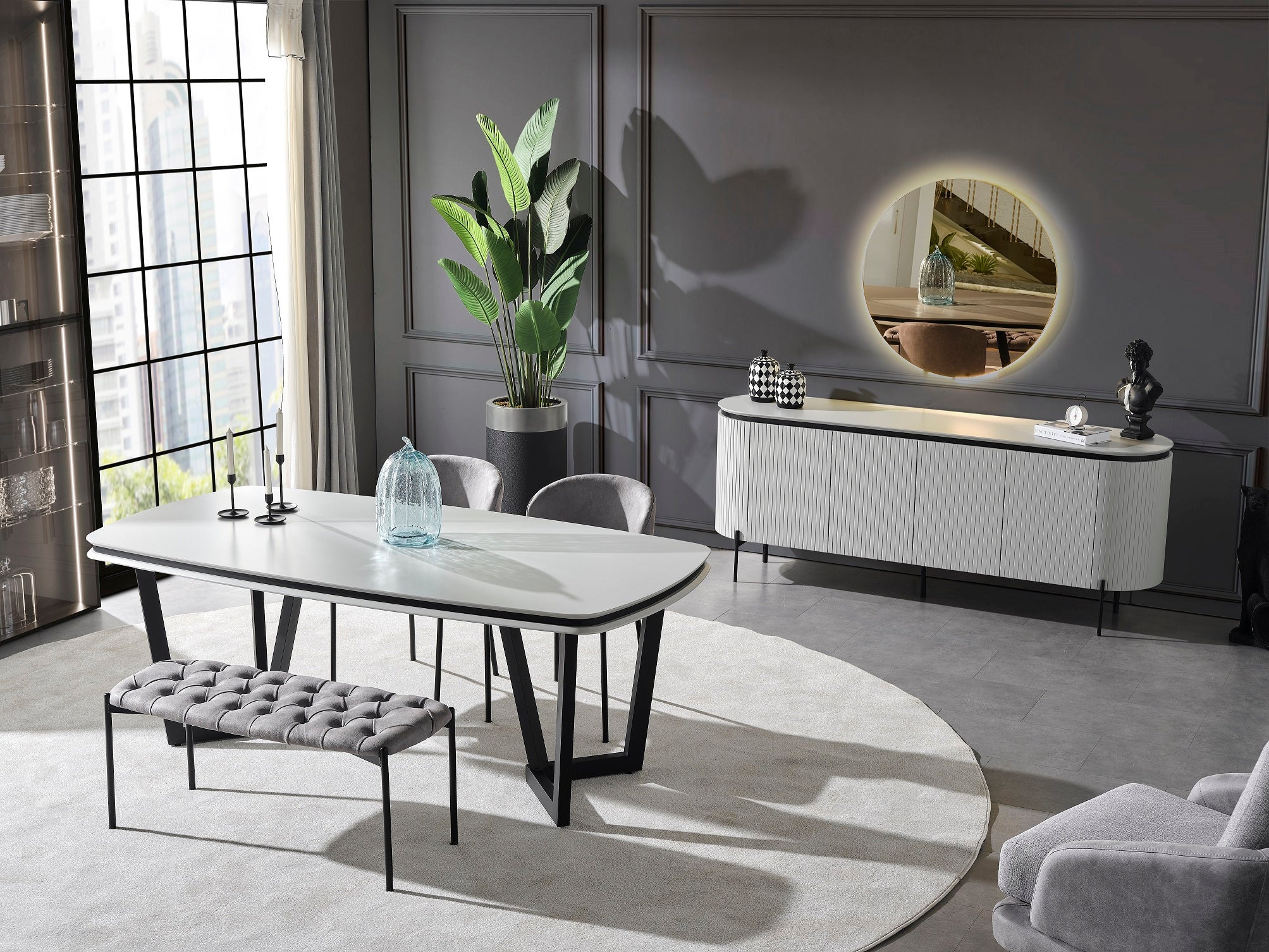 Трапезна разтегателна маса «Tesla Plus» с размер 165х78х104см