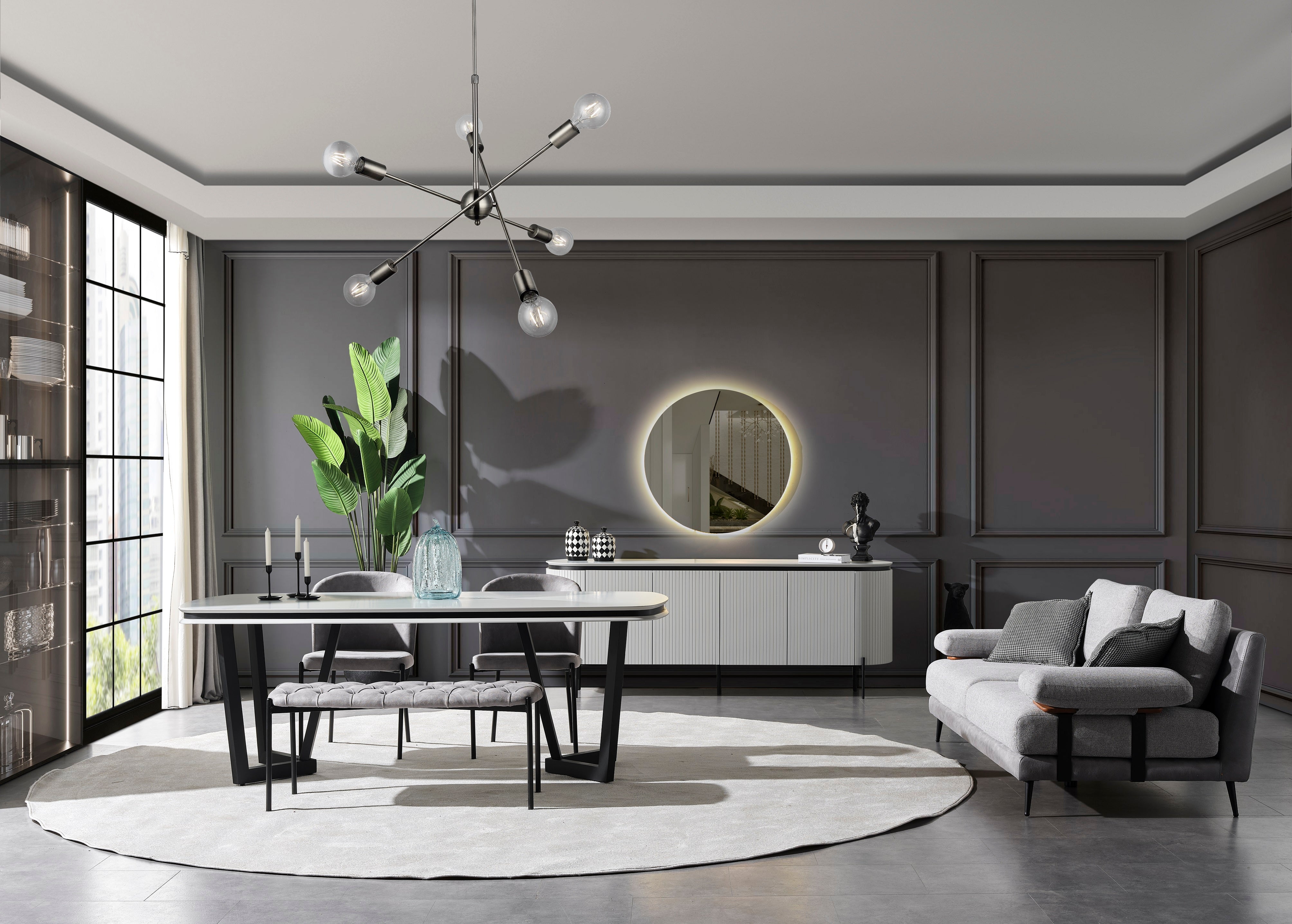 Трапезна разтегателна маса «Tesla Plus» с размер 165х78х104см