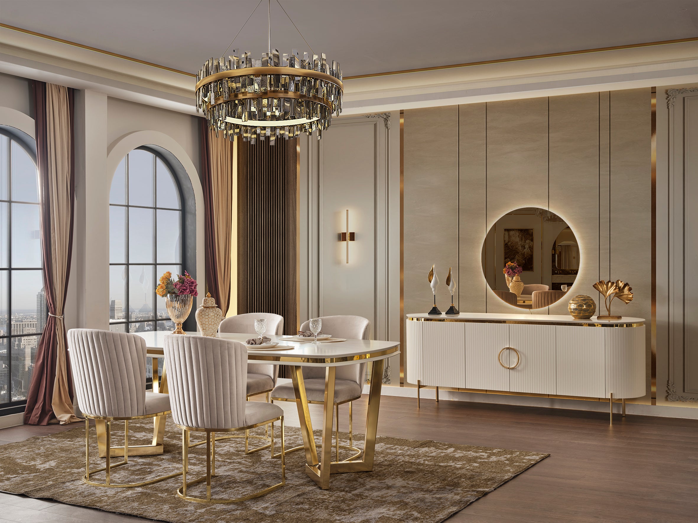 Трапезна разтегателна маса «Tesla» с 20 цветови комбинации, три размера