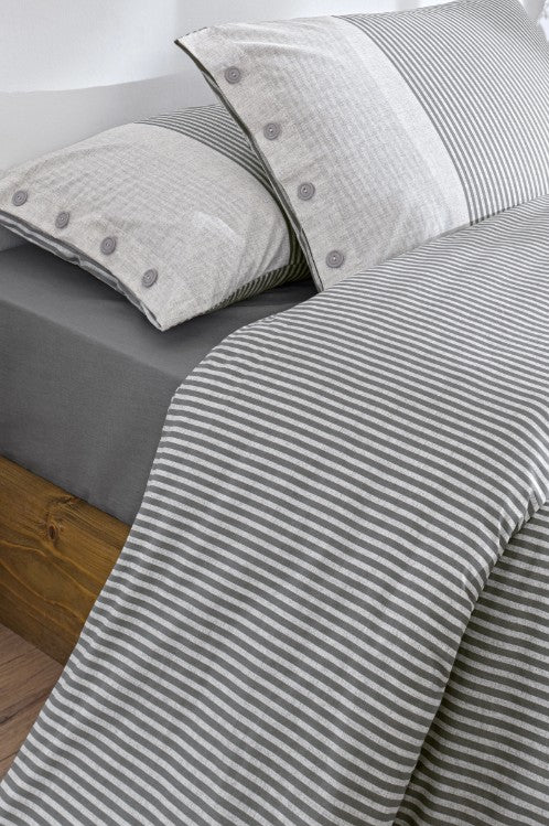 Двоен спален комплект «Natural Line Gri» King size, 4 части, ранфорс