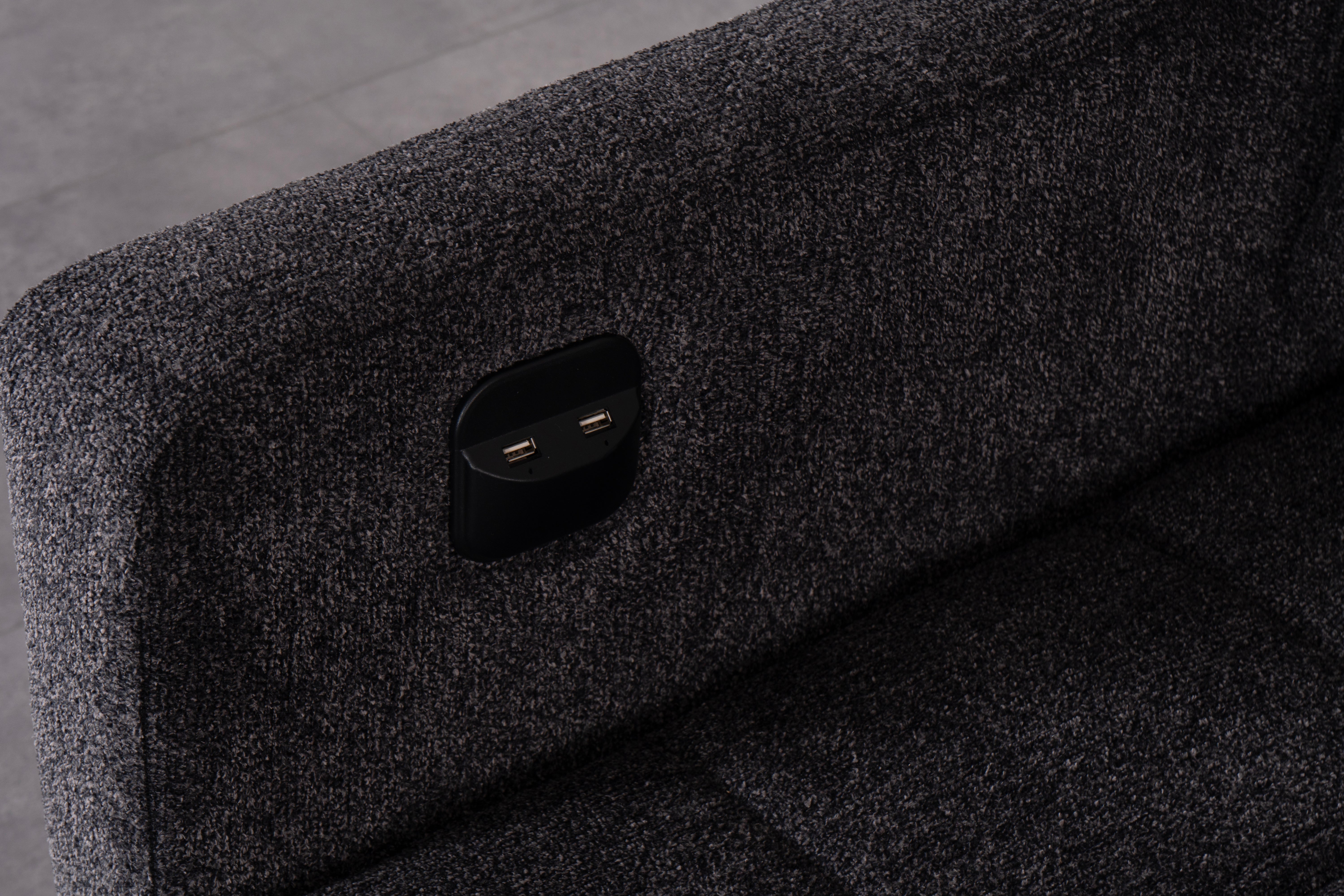 Ъглов разтегателен диван «New Port» + USB зарядна станция, ширина 247см