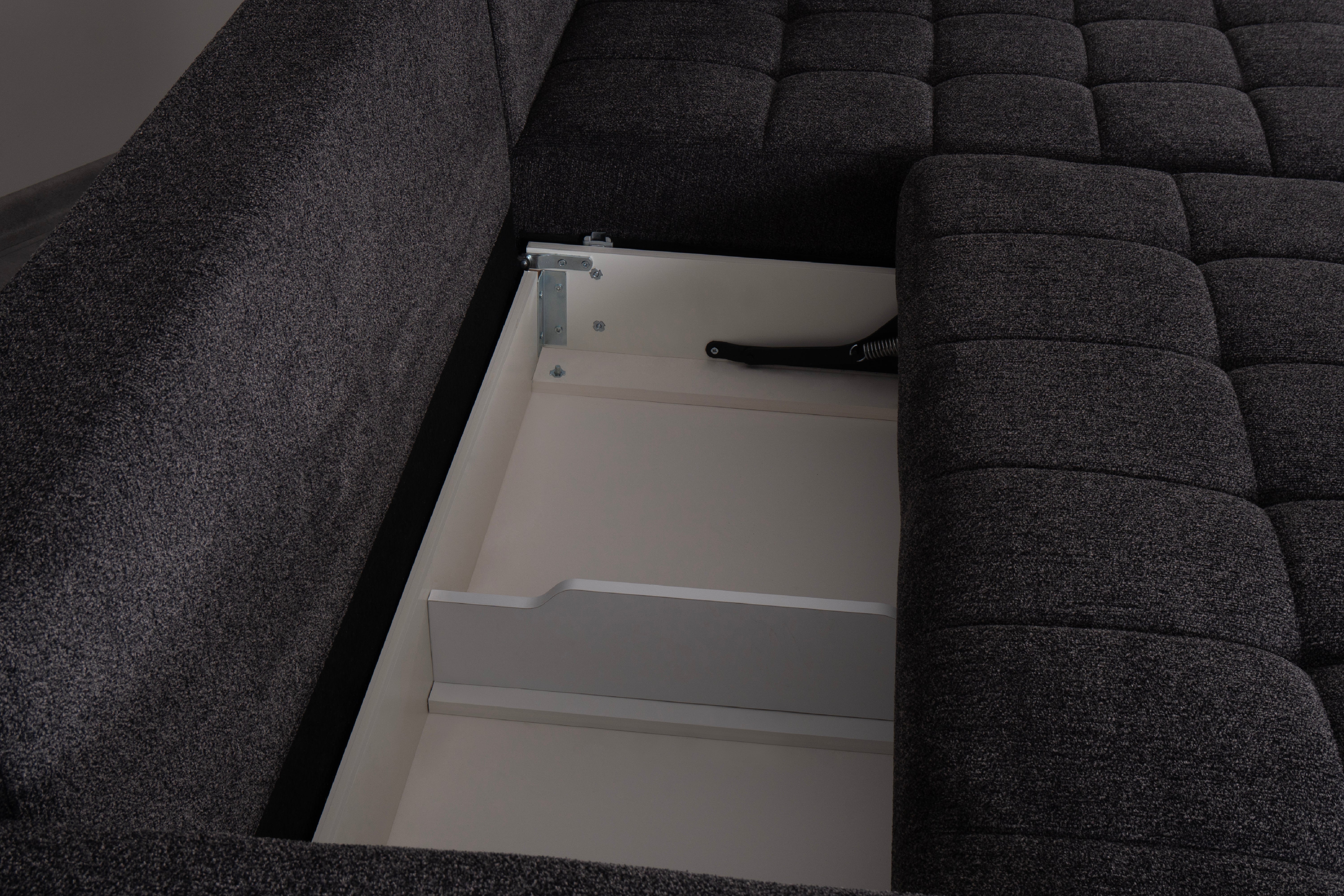 Ъглов разтегателен диван «New Port» + USB зарядна станция, ширина 247см