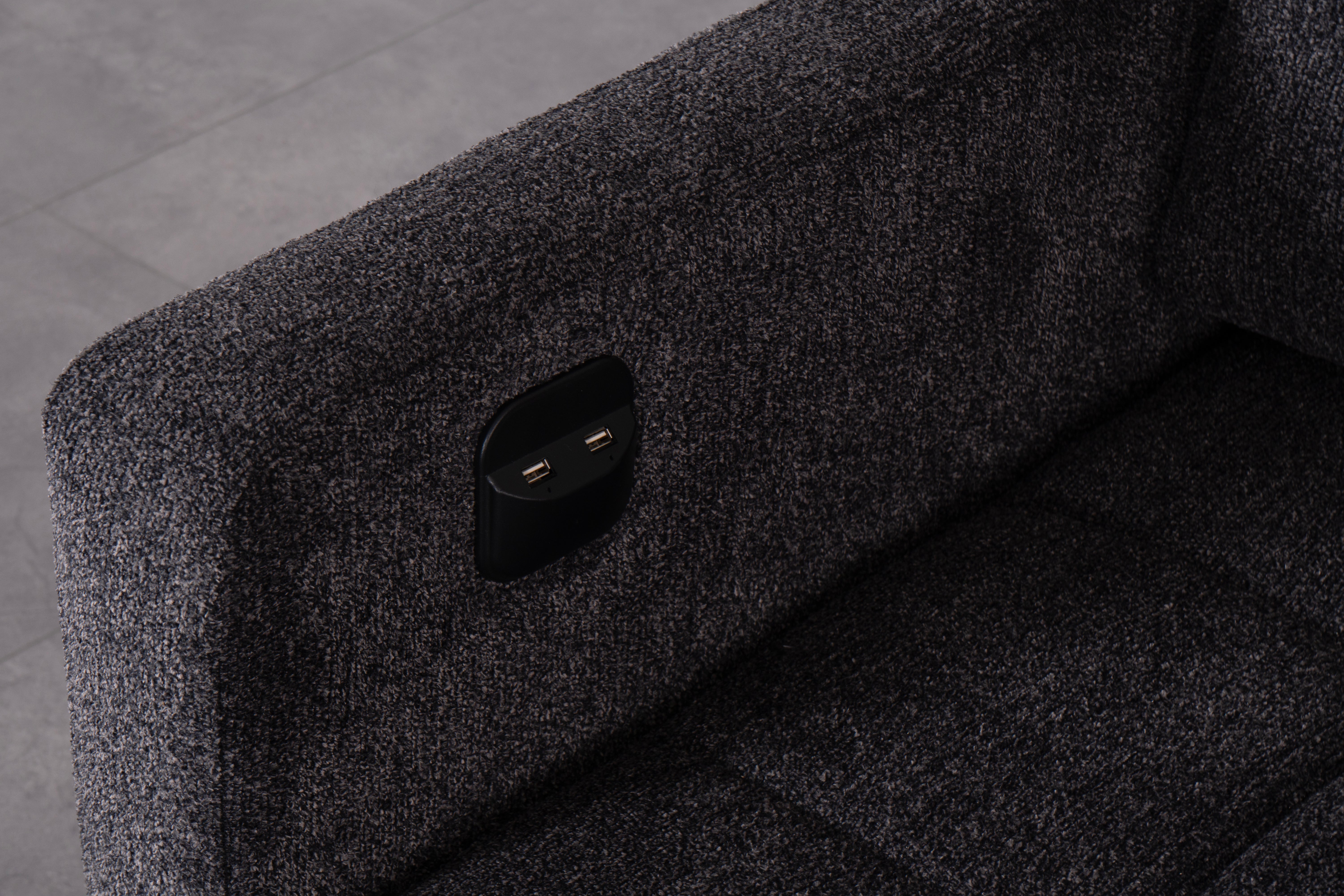 Ъглов разтегателен диван «New Port» + USB зарядна станция, ширина 247см