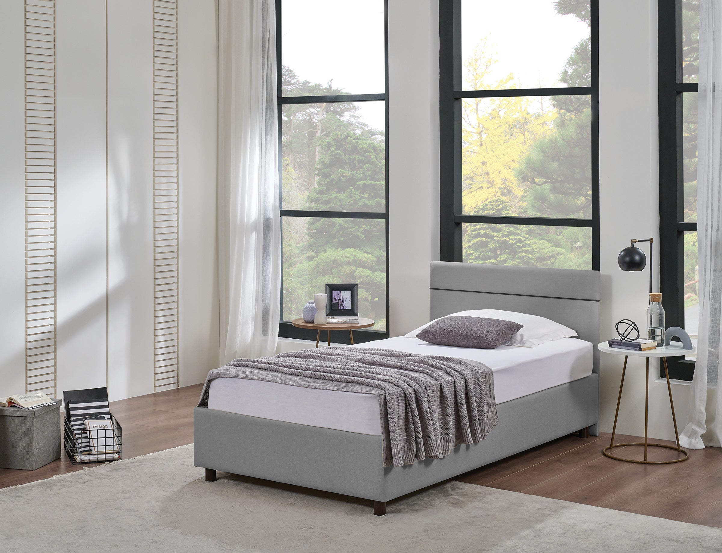 Тапицирано легло «Ergowell Lipa» + Матрак и табла - с място за съхранение, матрак с алое вера