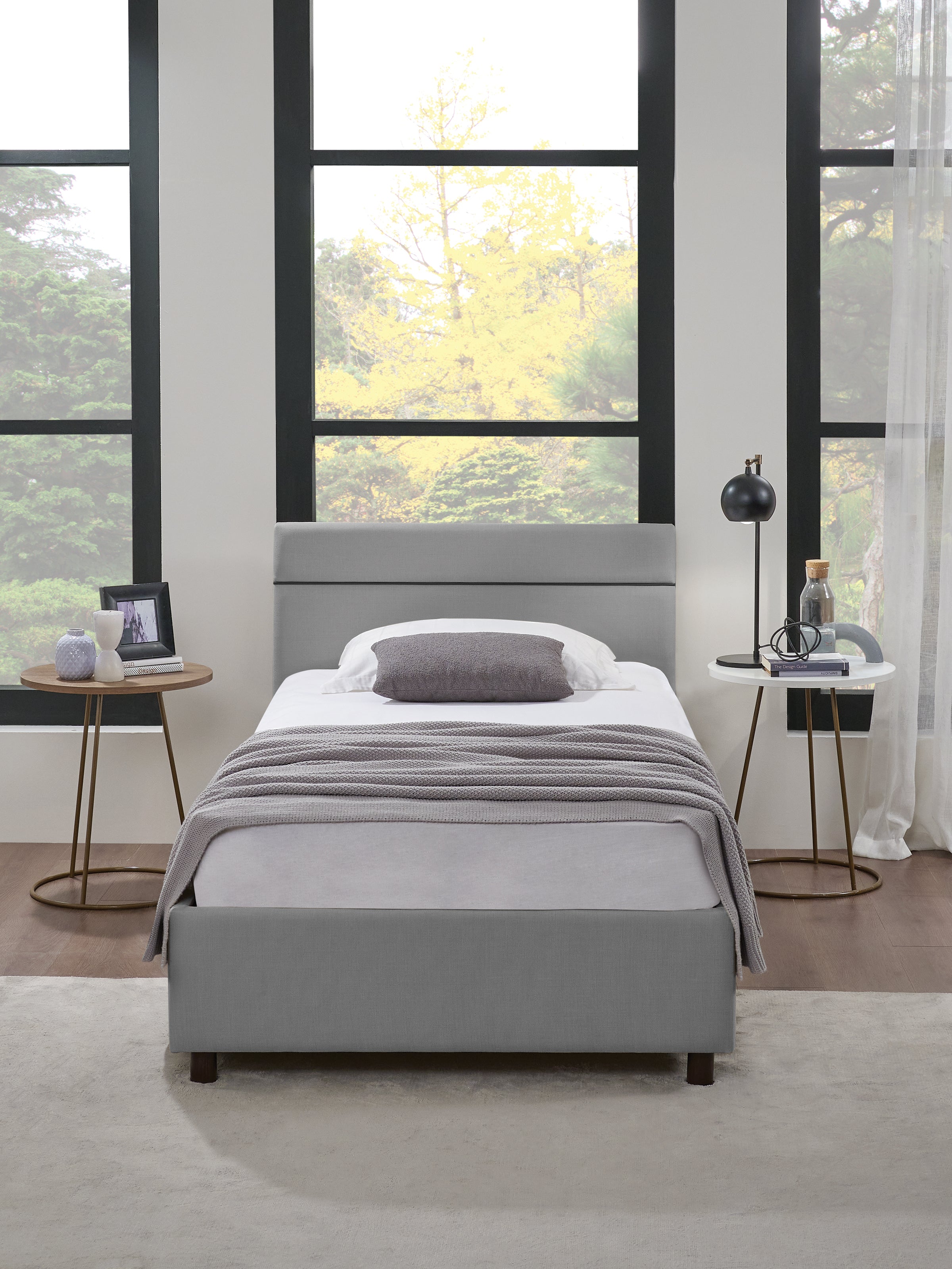 Тапицирано легло «Ergowell Lipa» + Матрак и табла - с място за съхранение, матрак с алое вера