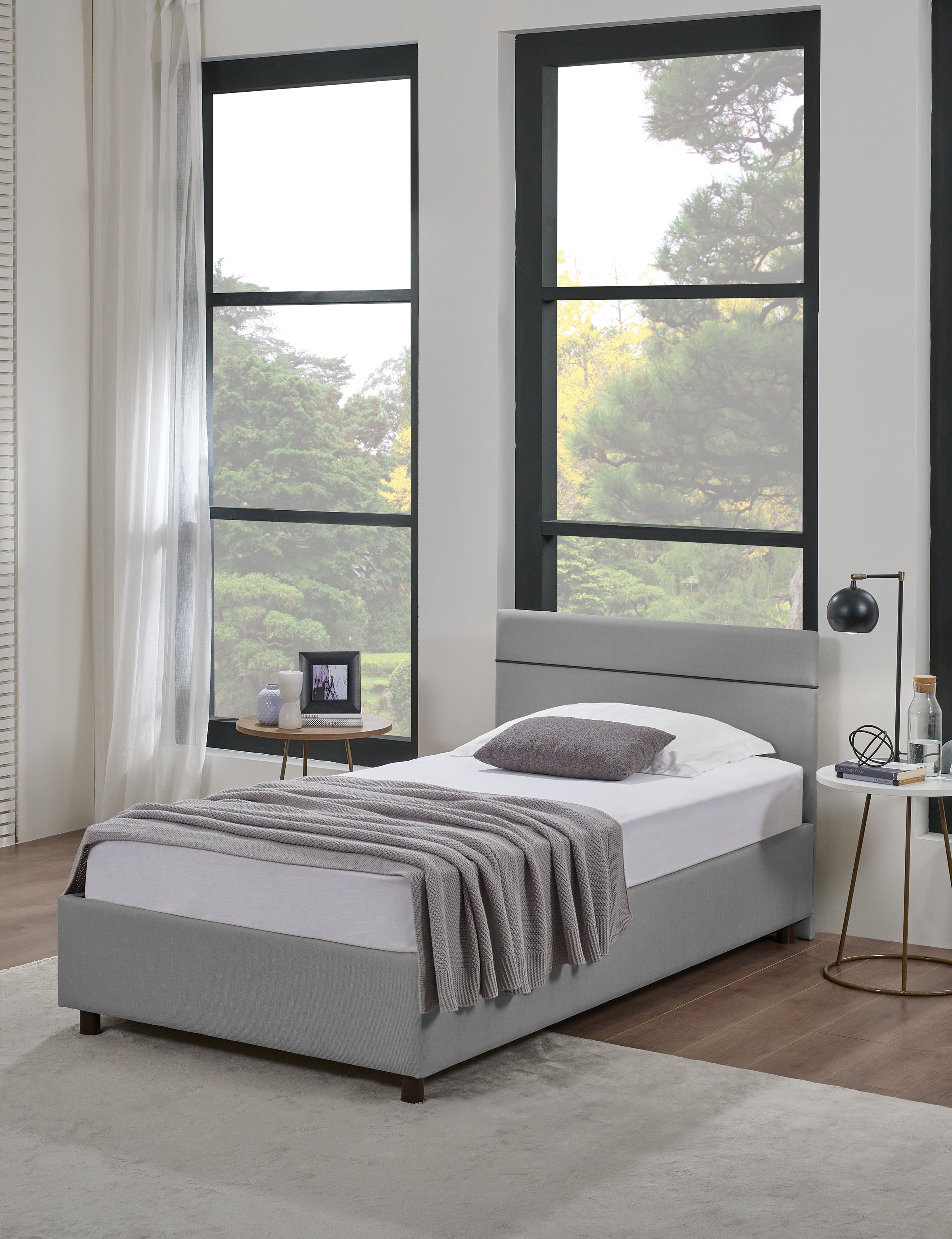 Тапицирано легло «Ergowell Lipa» + Матрак и табла - с място за съхранение, матрак с алое вера