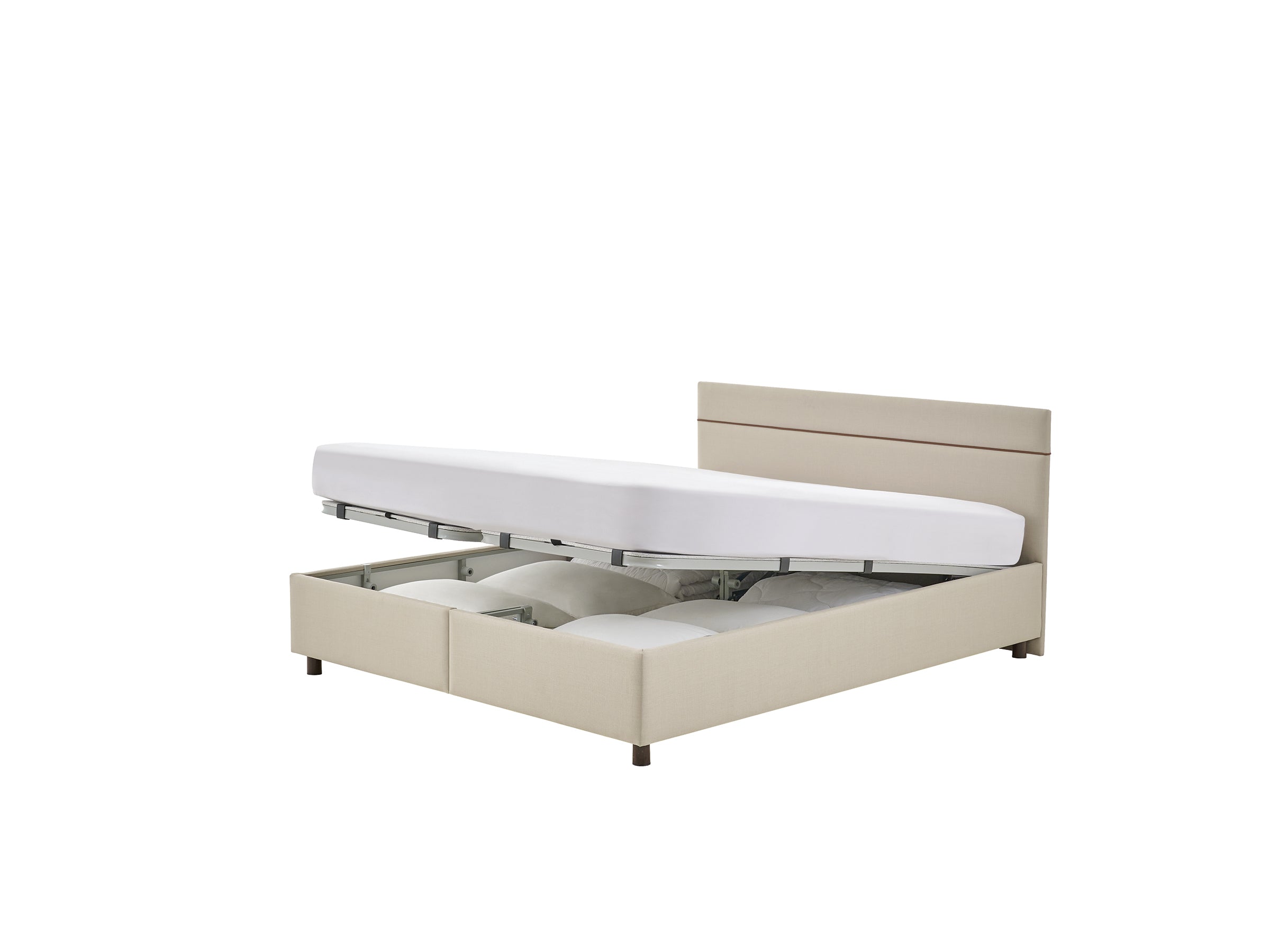 Тапицирано легло «Ergowell Lipa» + Матрак и табла - с място за съхранение, матрак с алое вера