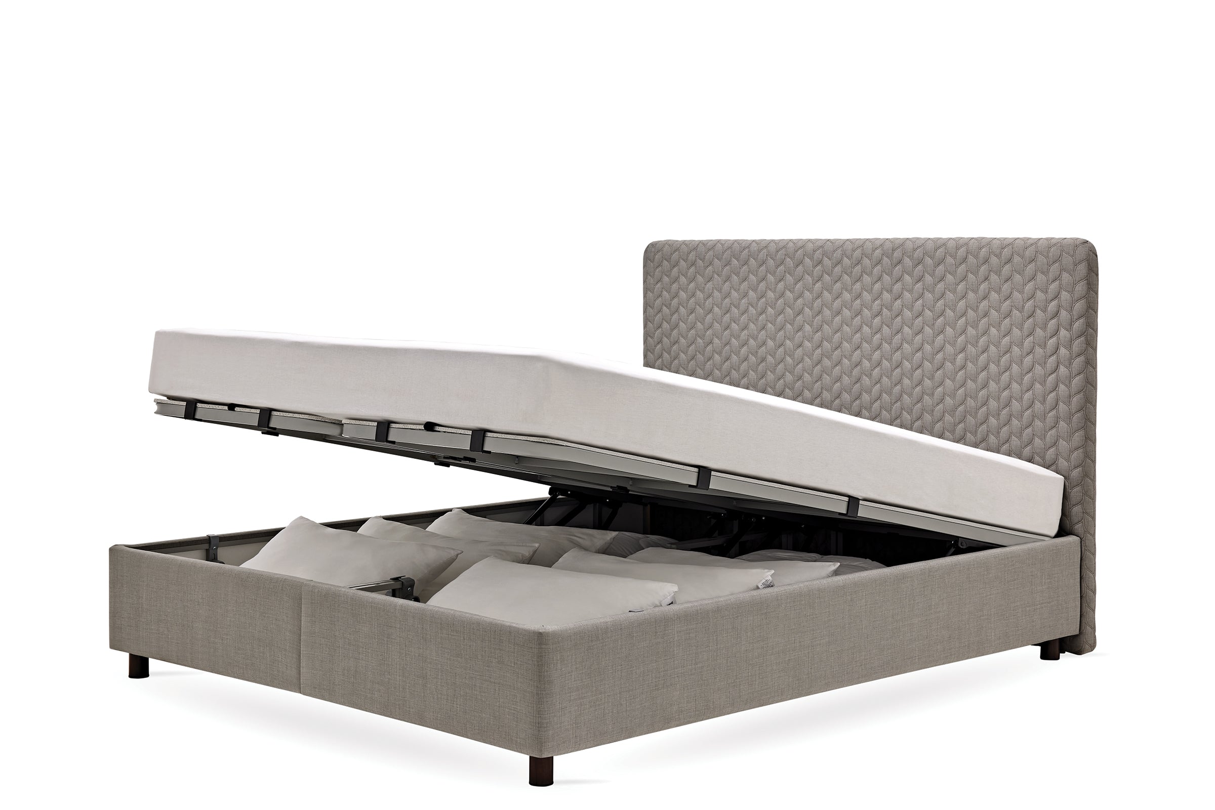 Тапицирано легло «Smart Care» + Матрак и табла - с място за съхранение, матрак с алое вера, с лятна и зимна страна