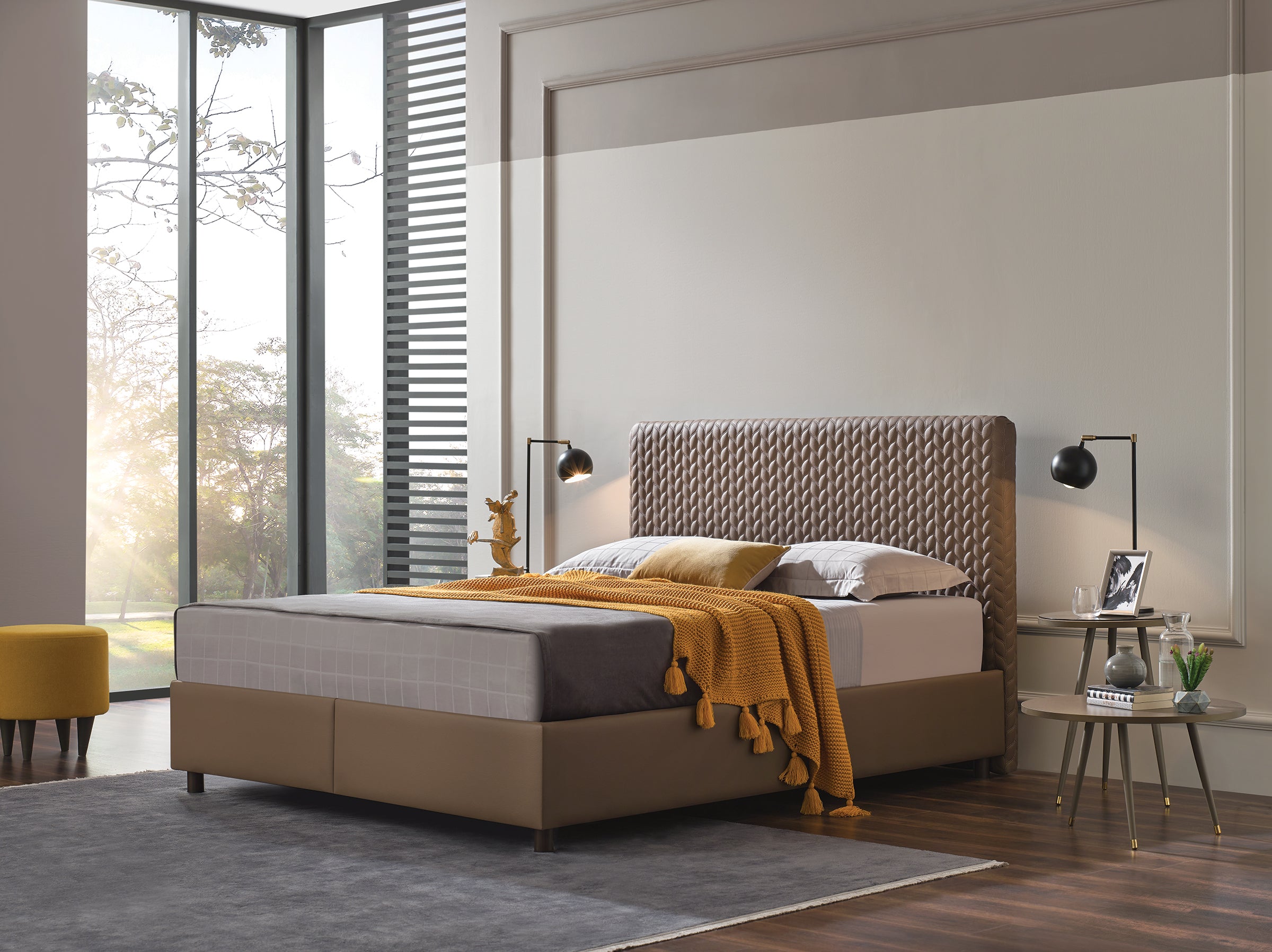 Тапицирано легло «Smart Care» + Матрак и табла - с място за съхранение, матрак с алое вера, с лятна и зимна страна