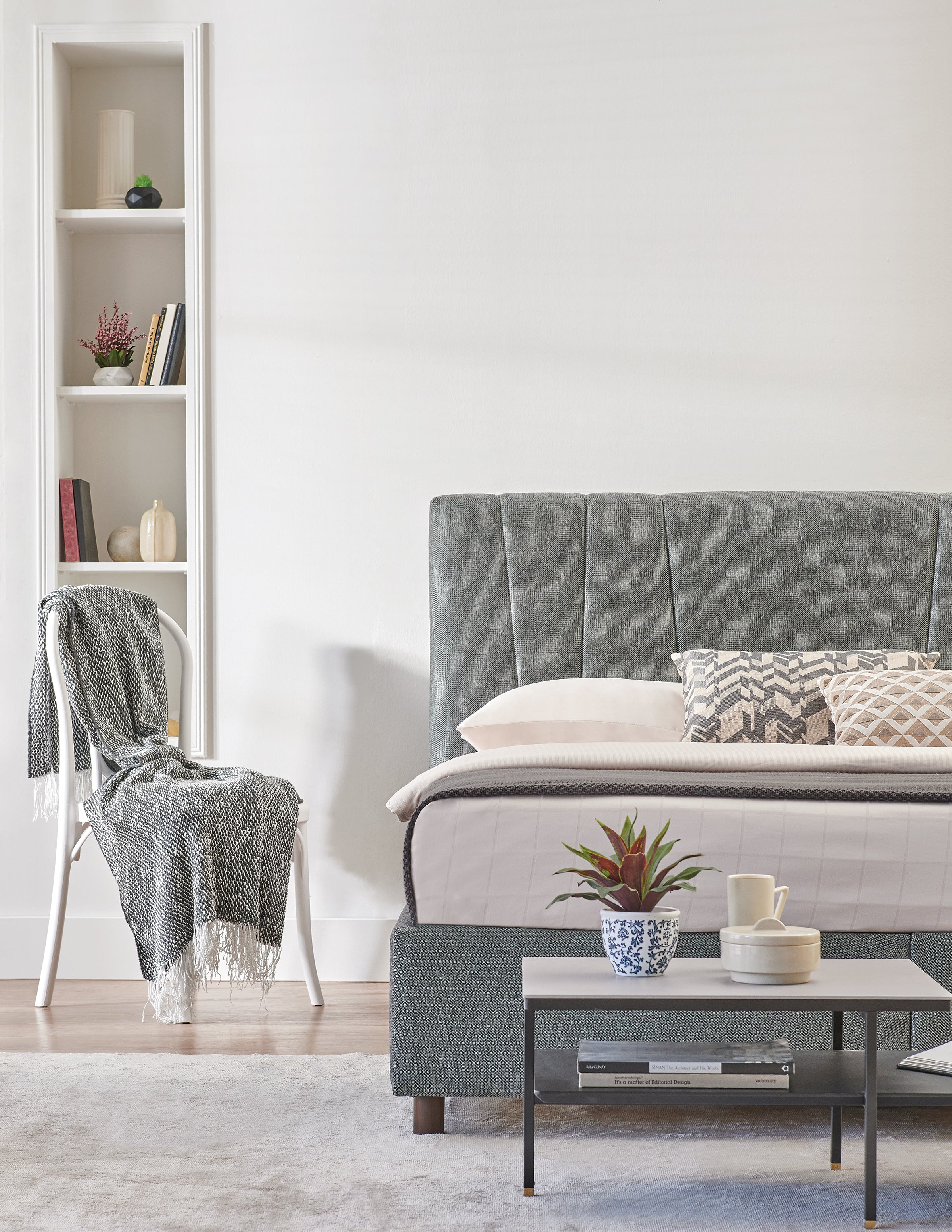 Тапицирано легло «Ergotwin» + Матрак и табла - с място за съхранение, матрак с алое вера