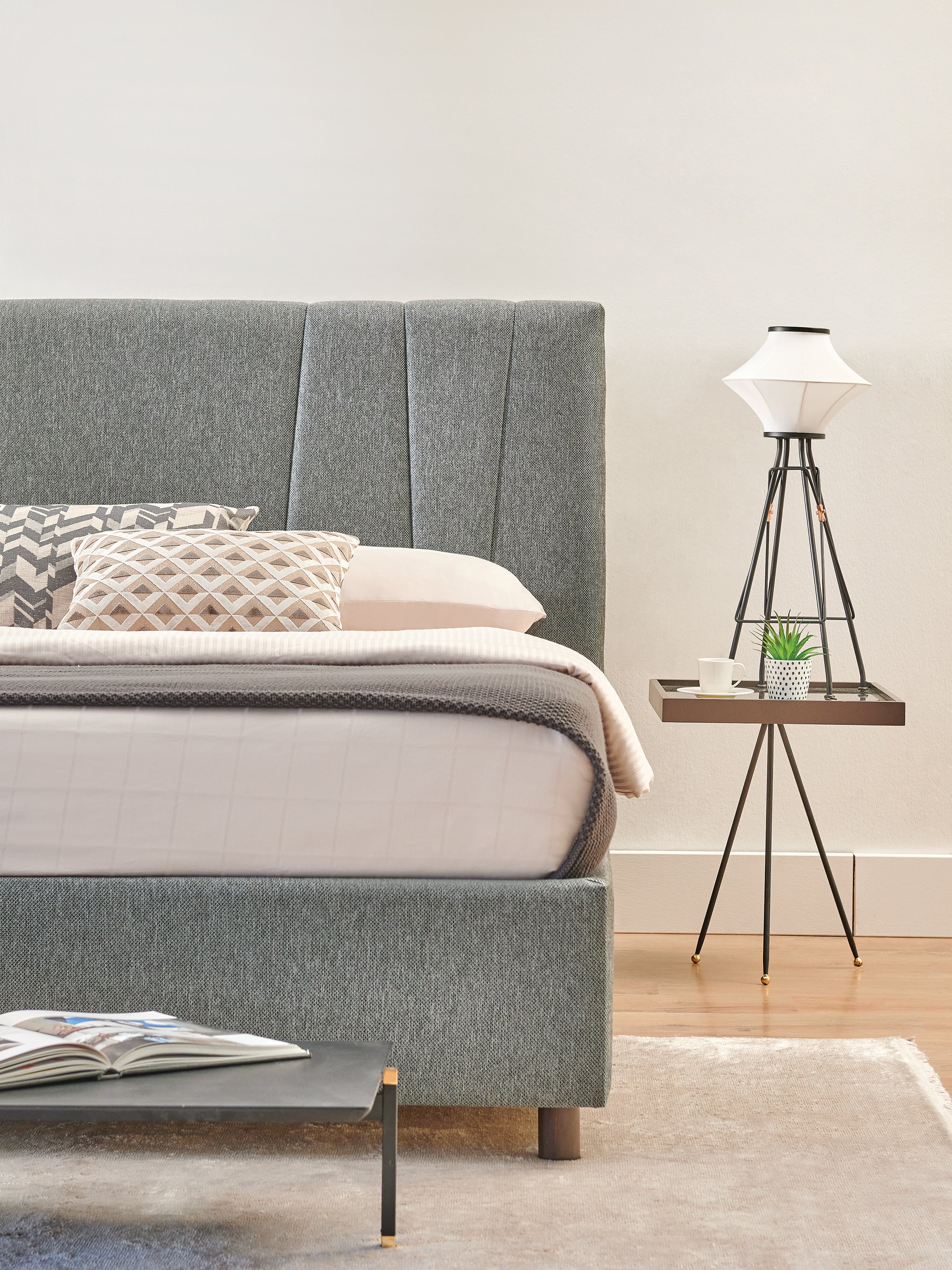 Тапицирано легло «Ergotwin» + Матрак и табла - с място за съхранение, матрак с алое вера