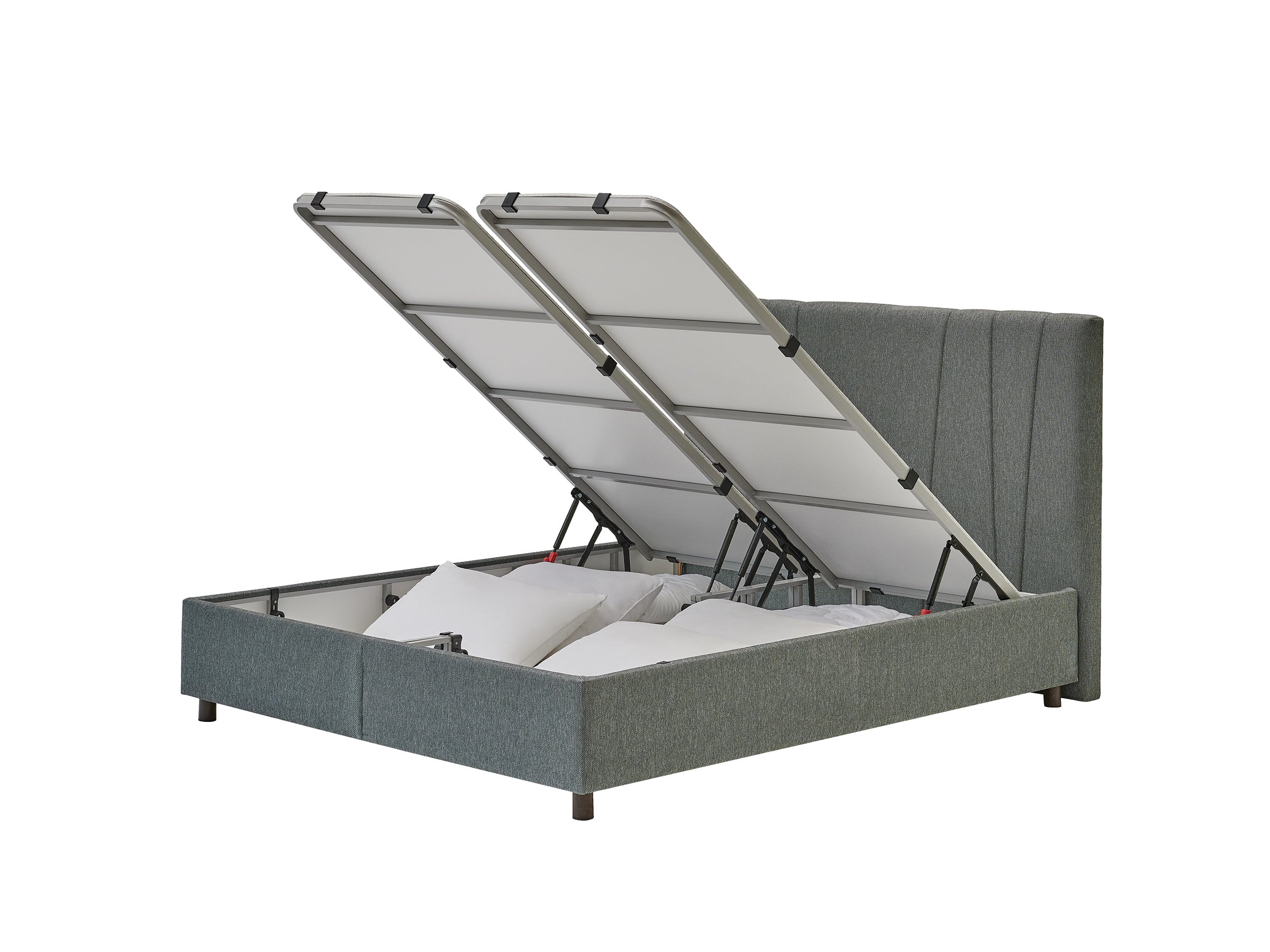 Тапицирано легло «Ergotwin» + Матрак и табла - с място за съхранение, матрак с алое вера