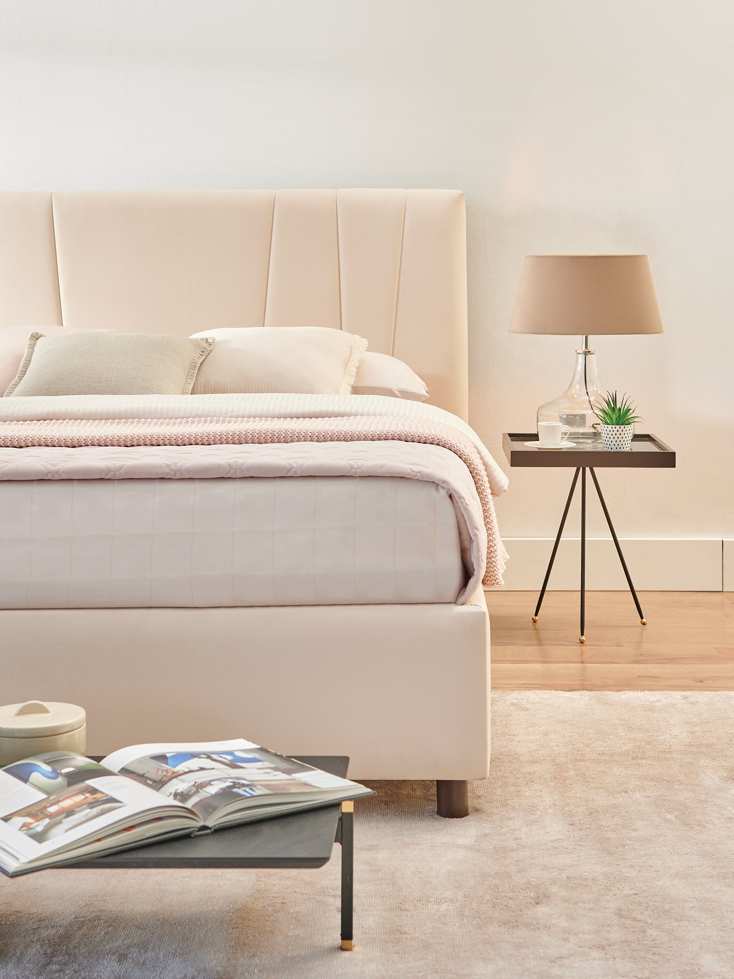 Тапицирано легло «Ergotwin» + Матрак и табла - с място за съхранение, матрак с алое вера