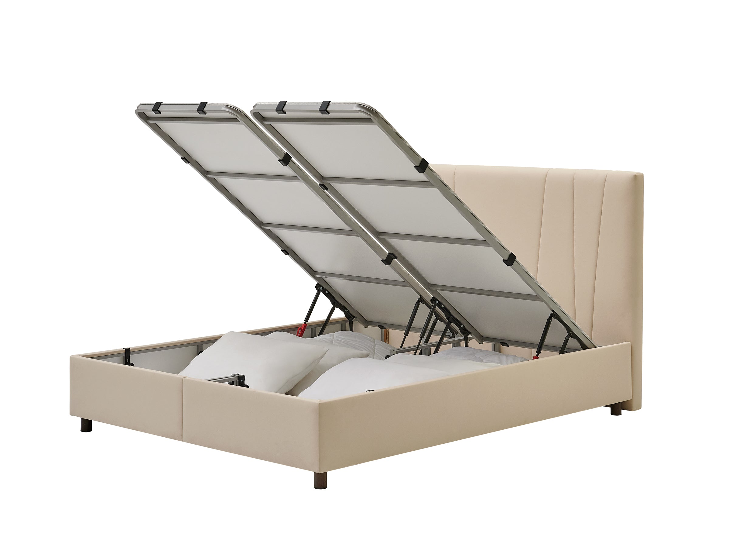 Тапицирано легло «Ergotwin» + Матрак и табла - с място за съхранение, матрак с алое вера