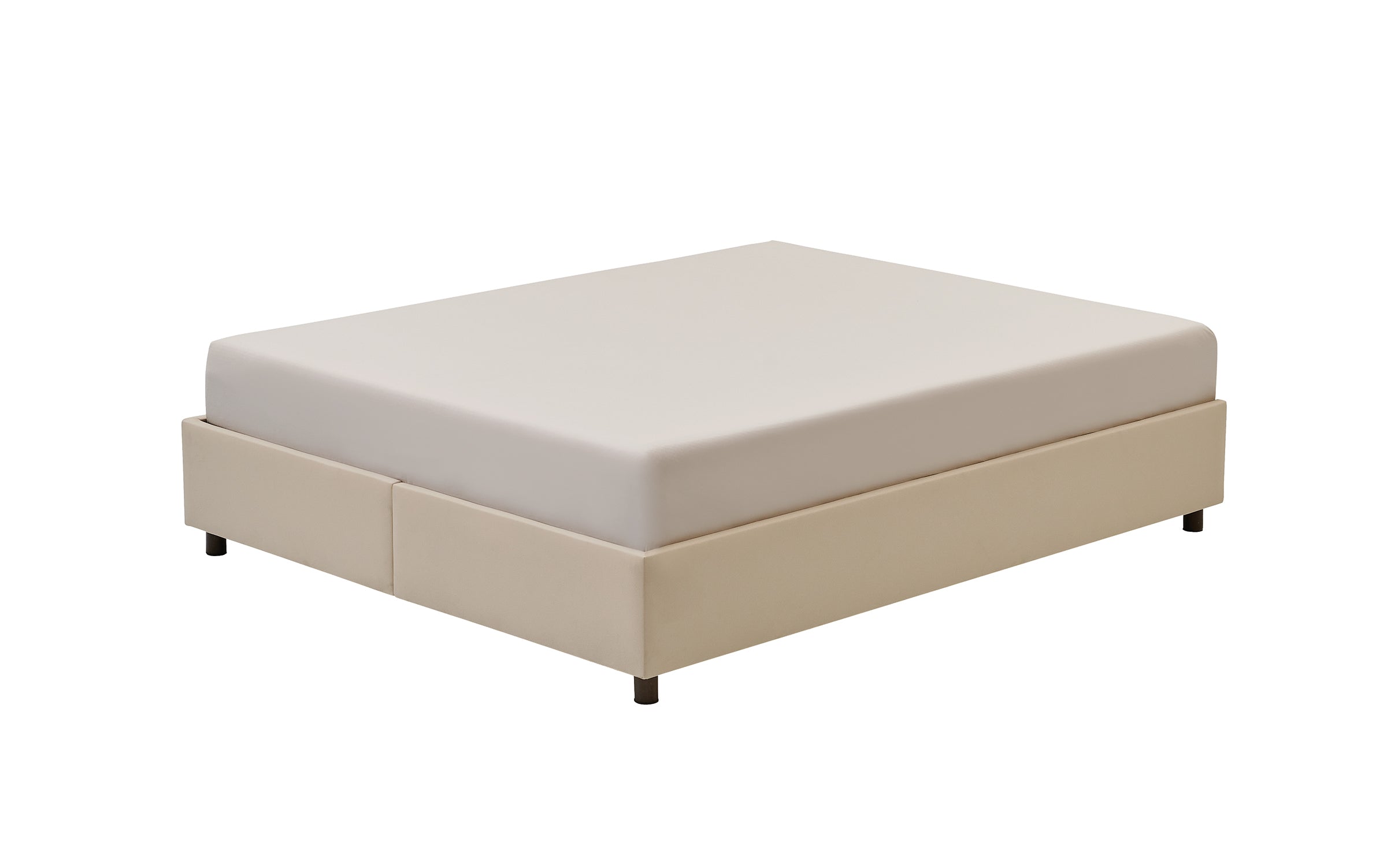 Тапицирано легло «Ergotwin» + Матрак и табла - с място за съхранение, матрак с алое вера