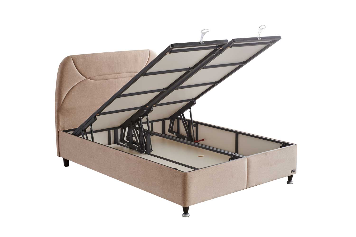 Тапицирано легло «Oviedo» + Матрак и табла - с място за съхранение, повдигащ механизъм, система за безшумно затваряне