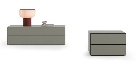 Нощно шкафче «Opal» - стъклени чела и страници, с избор на размер