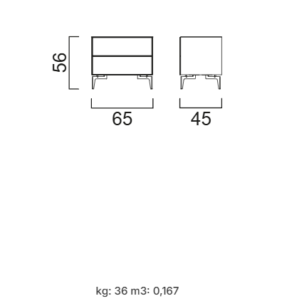 Нощно шкафче «Opal» - стъклени чела и страници, с избор на размер