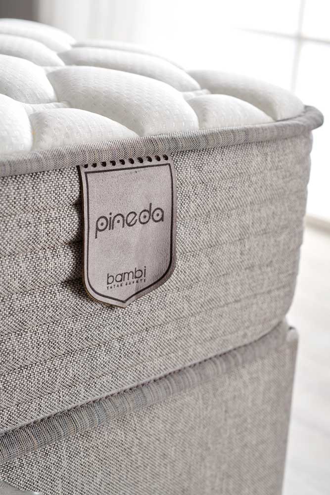 Тапицирано легло «Pineda» + Матрак и табла - с място за съхранение, повдигащ механизъм, система за безшумно затваряне