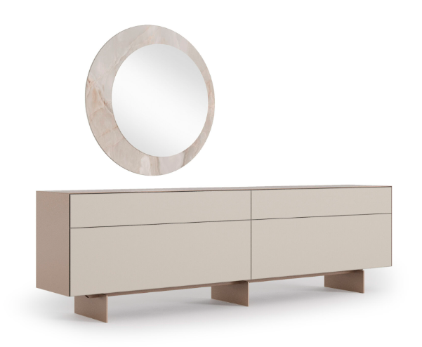 Бюфет «Pandora» + стъклени панели, с две чекмеджета, размер 260х77х45см