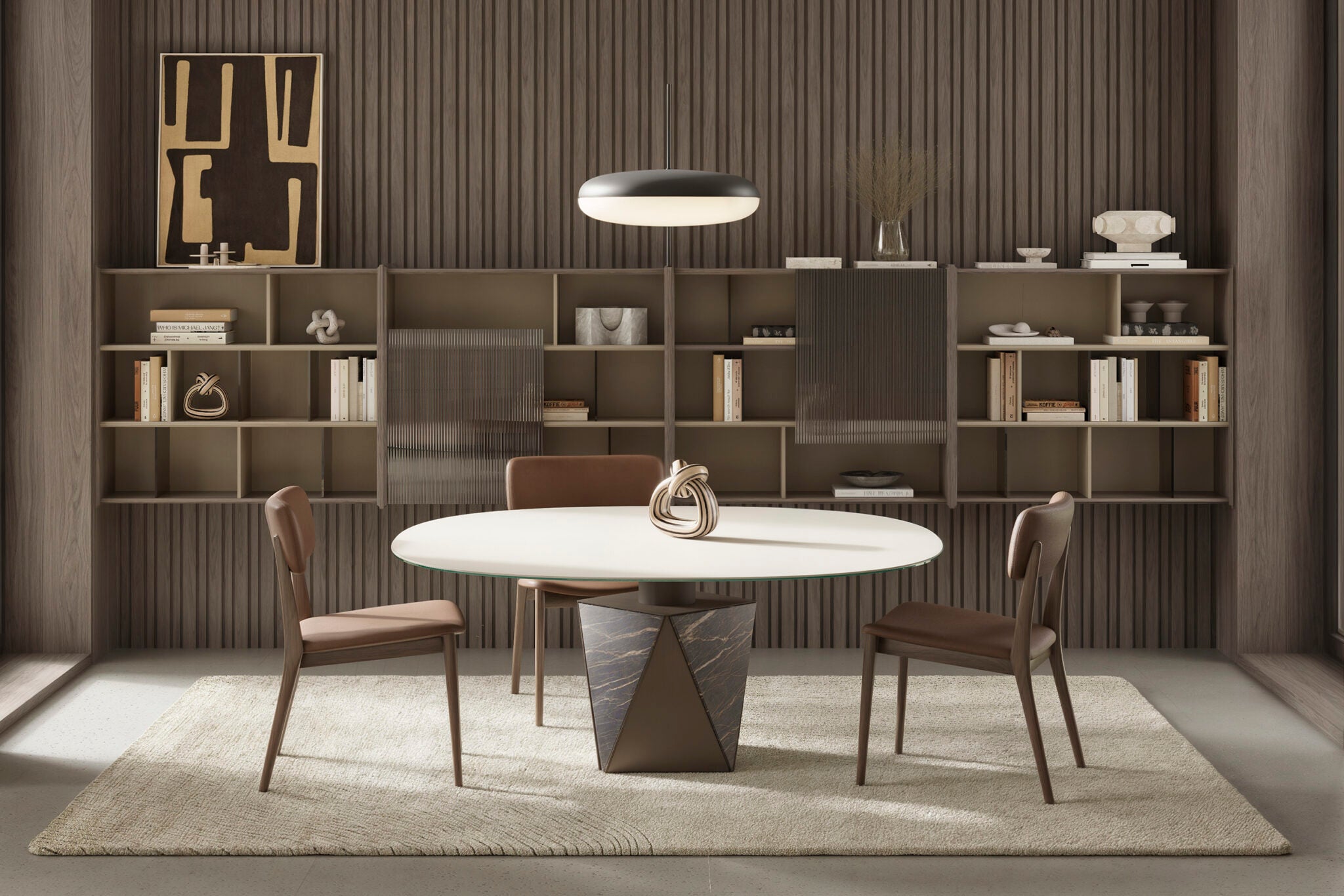 Трапезна маса «Pentagon» + керамичен плот, размер 150х65х150см