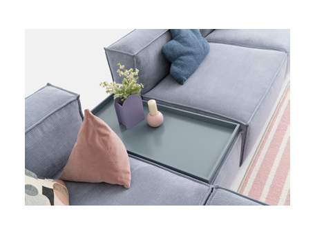 Ъглов диван «Plus Poufy Ice Cream» от серия Colorium, с декоративни възглавници, ширина 387см