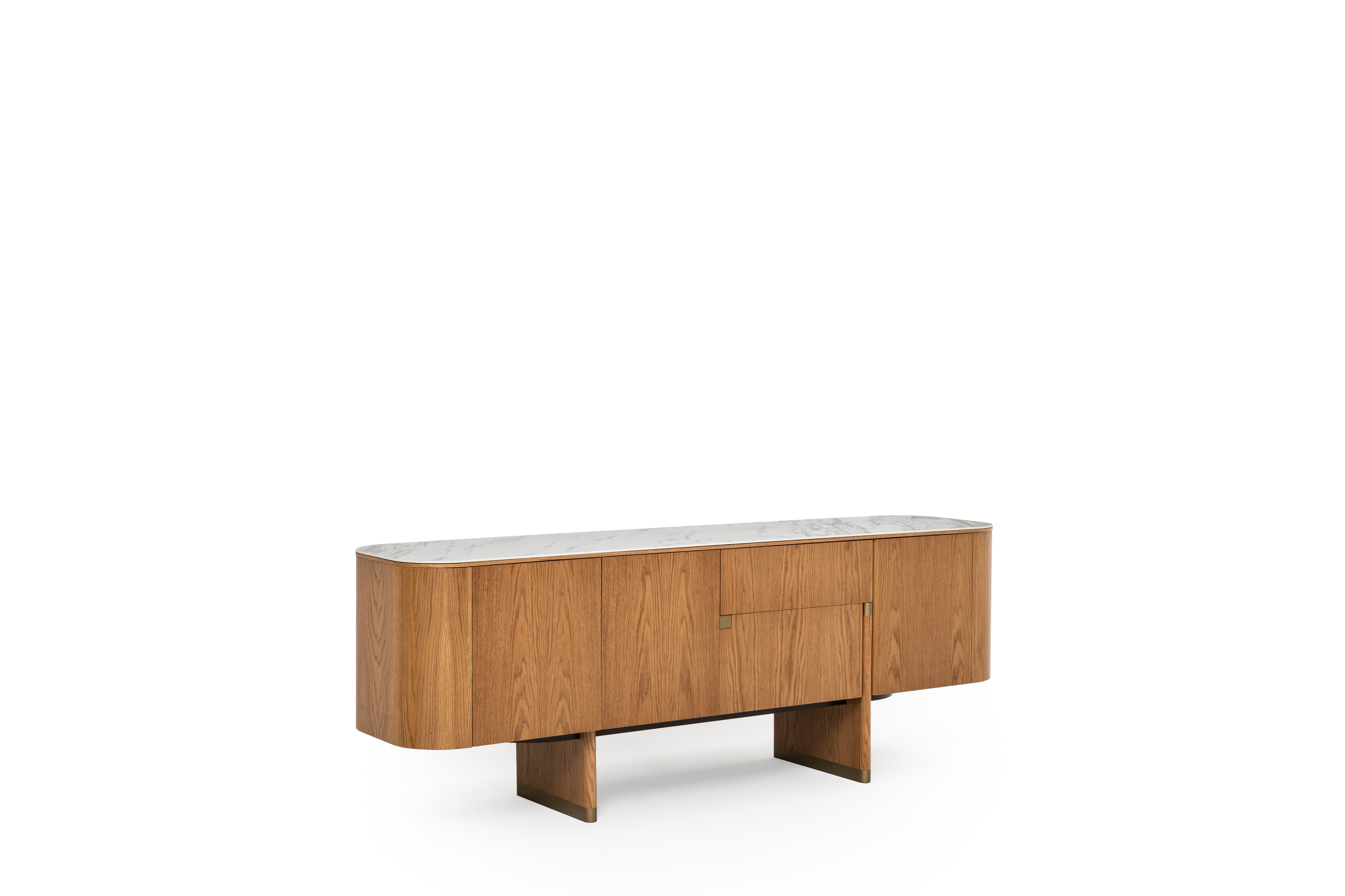 Бюфет «Delta Acik Bej» с естествен фурнир, с две чекмеджета, размер 220х79х51см