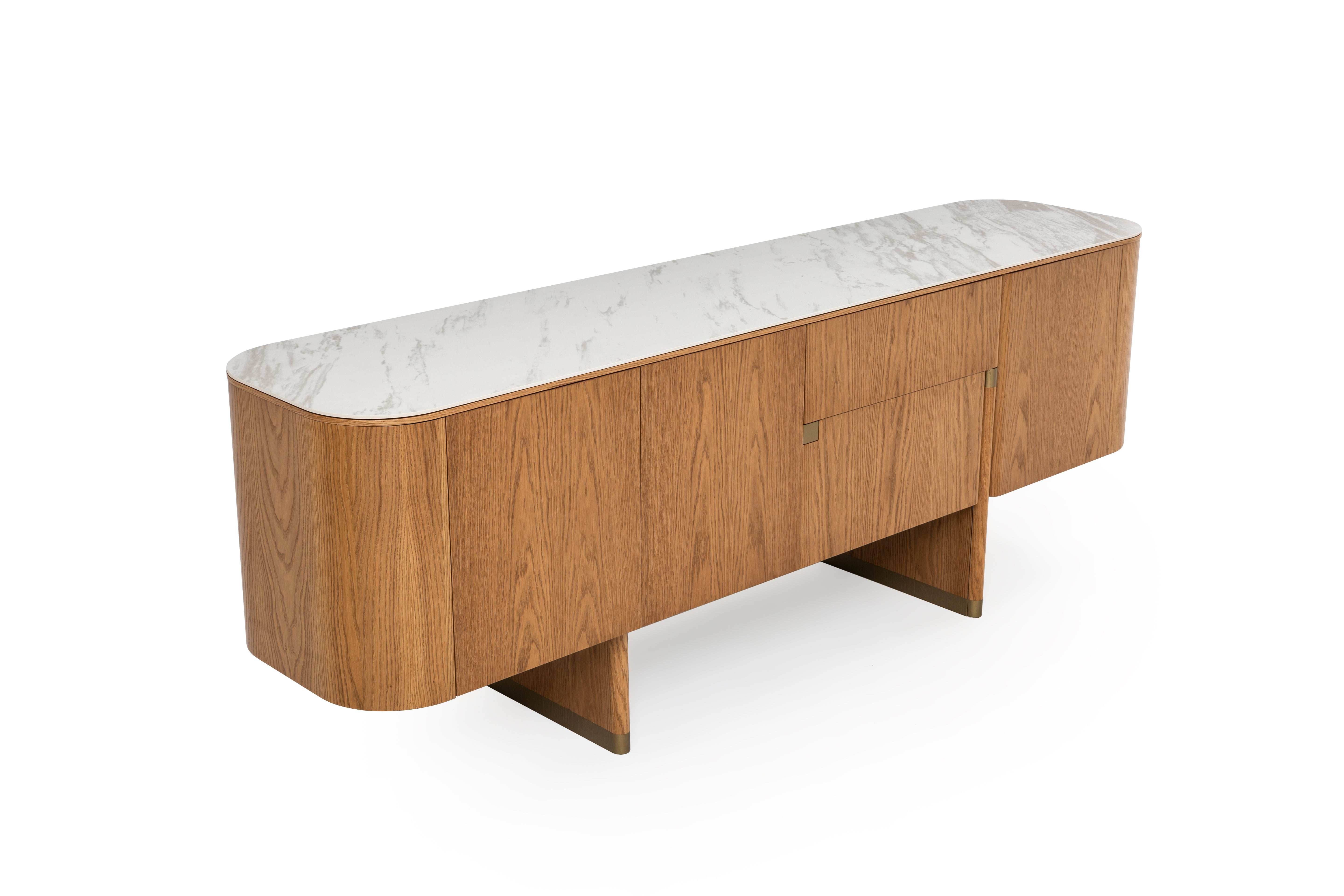 Бюфет «Delta Acik Bej» с естествен фурнир, с две чекмеджета, размер 220х79х51см