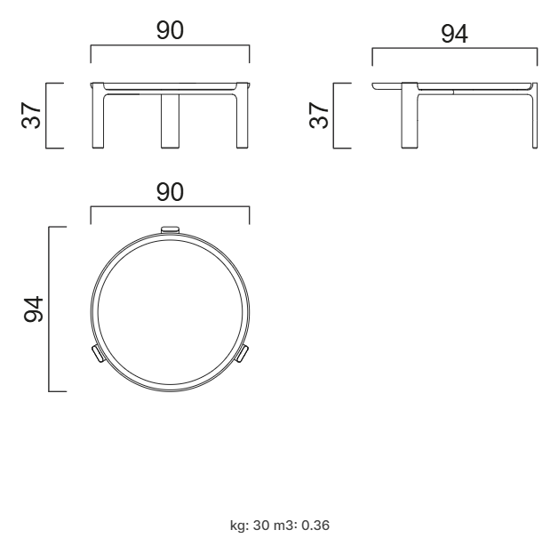 Холна маса «Praya Green» с травертин, размер 94х37х90см