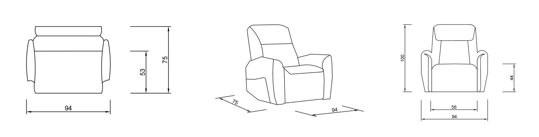 Кресло «Samos» - с електрически релакс механизъм, USB зарядна станция